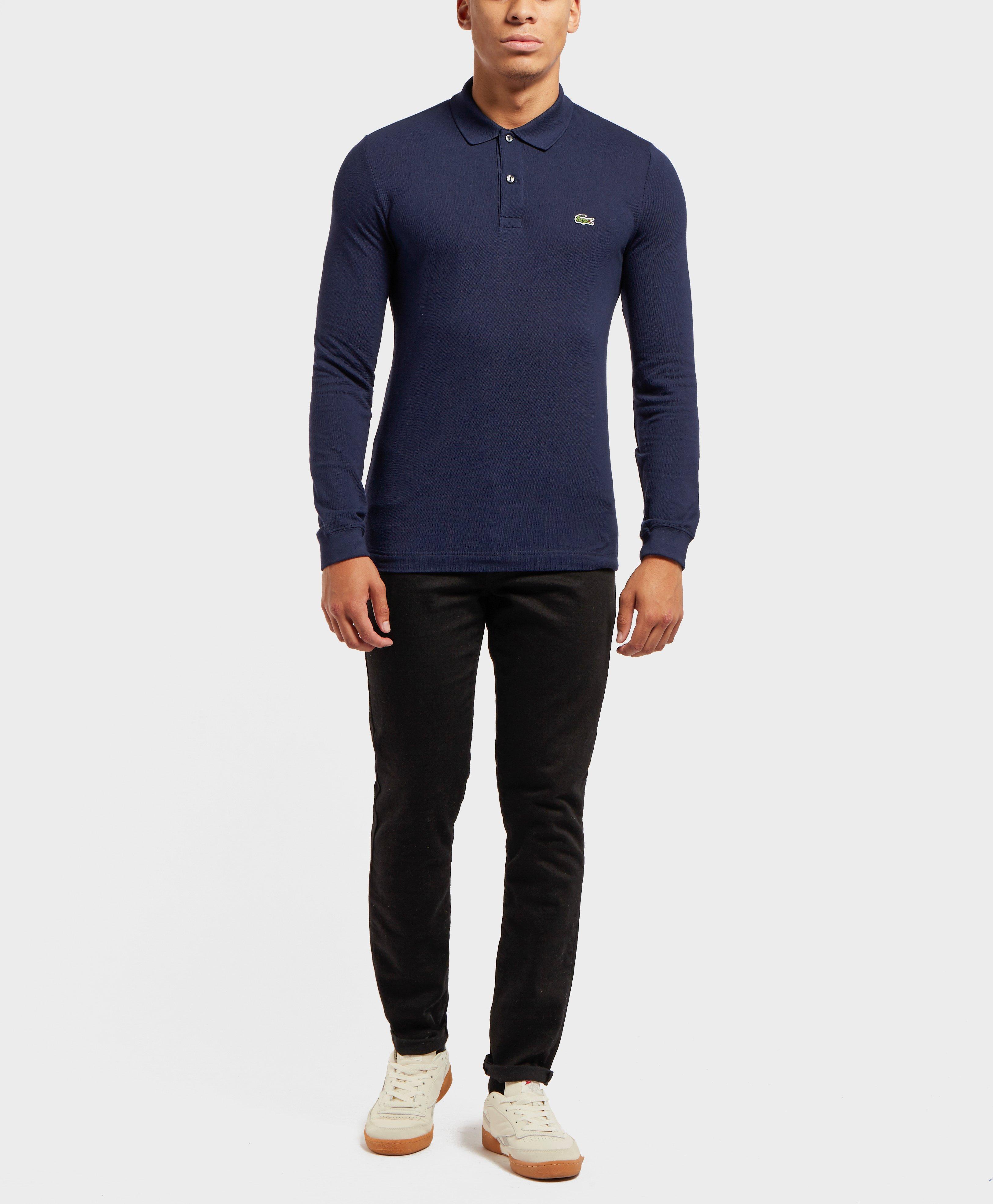 Lacoste Slim Fit Long Sleeve Polo Shirt in Blue for Men -
