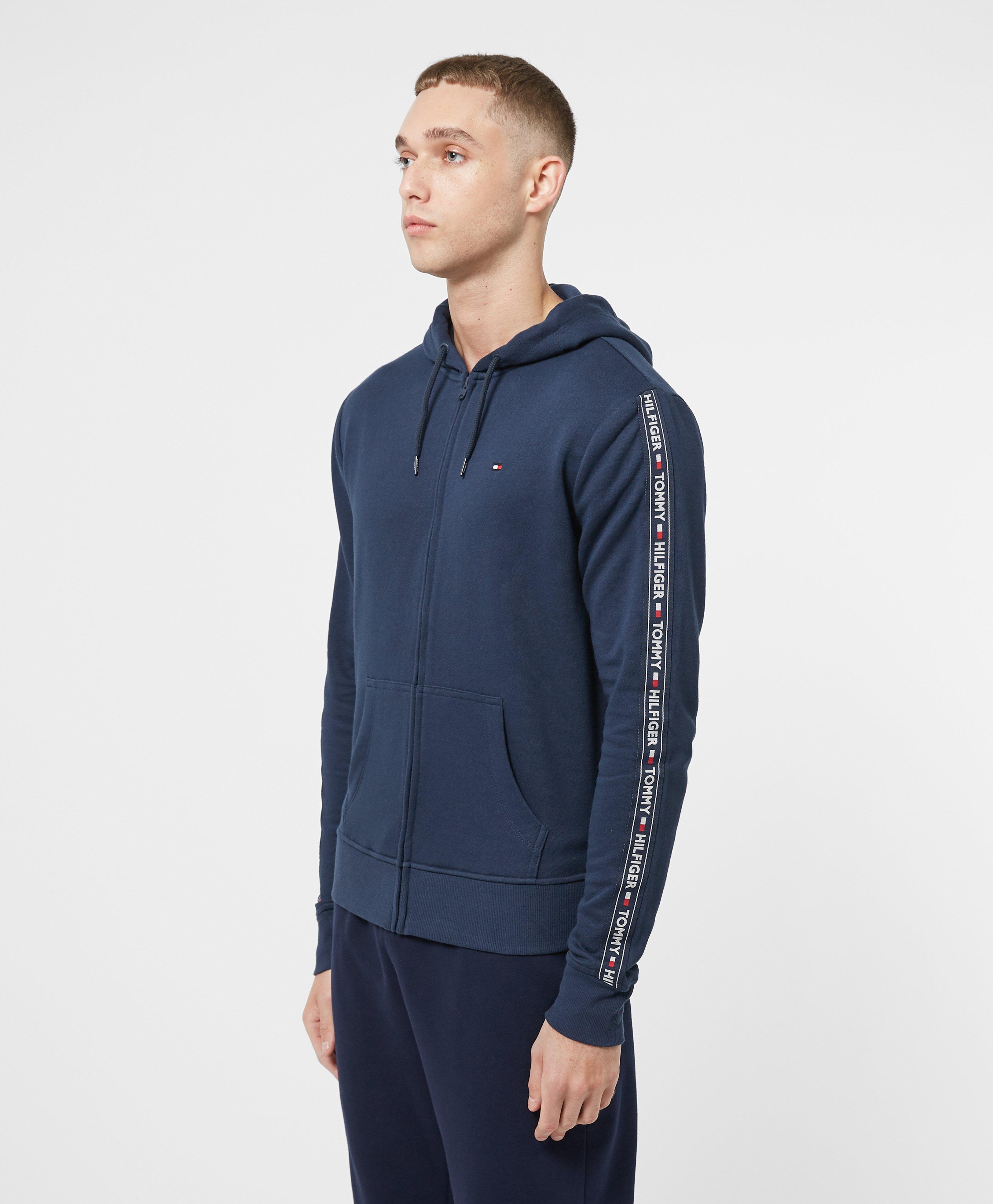 tommy hilfiger zip tape contrast hoodie