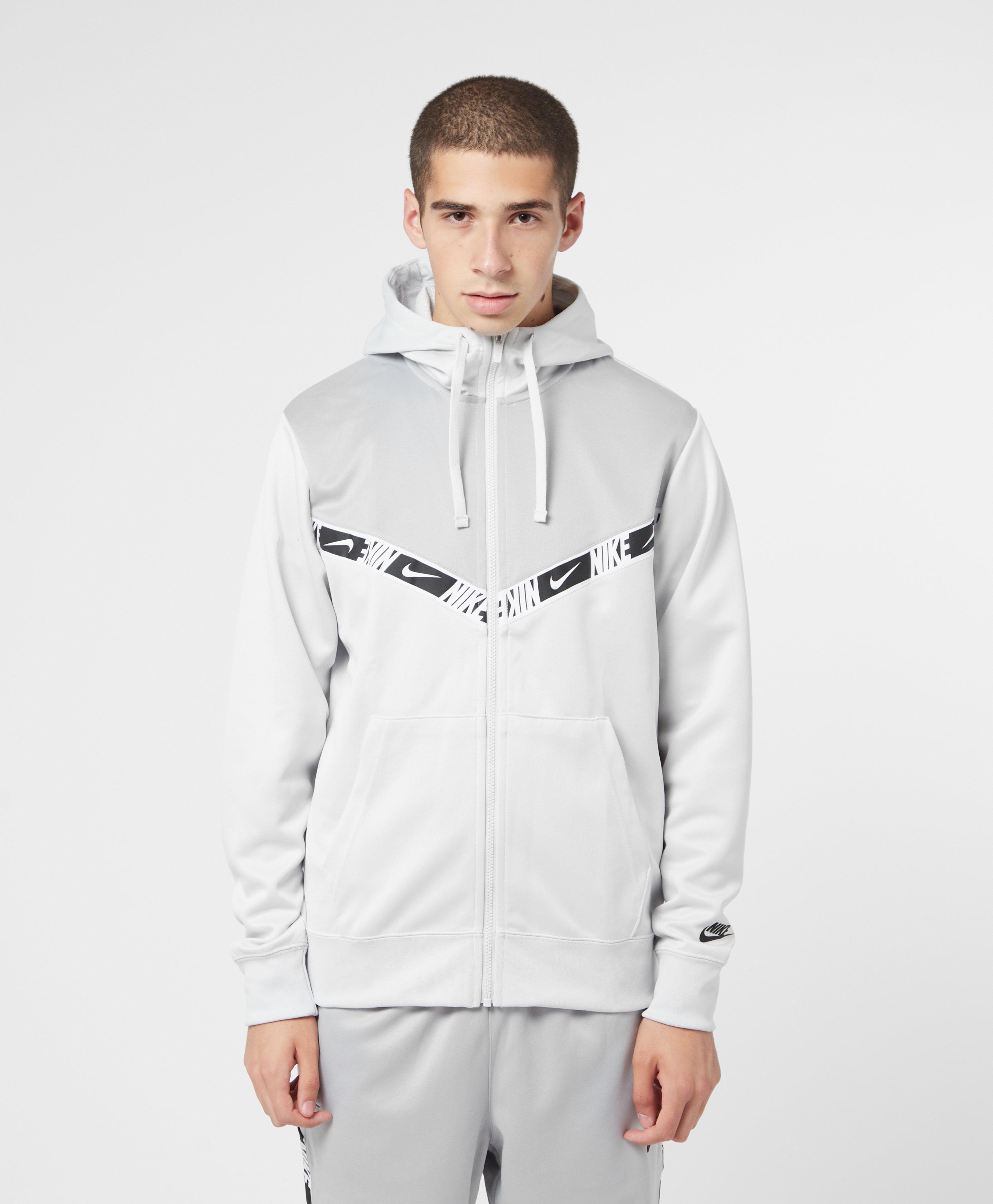 Nike Repeat Tape Full Zip Hoodie in Gray for Men | Lyst