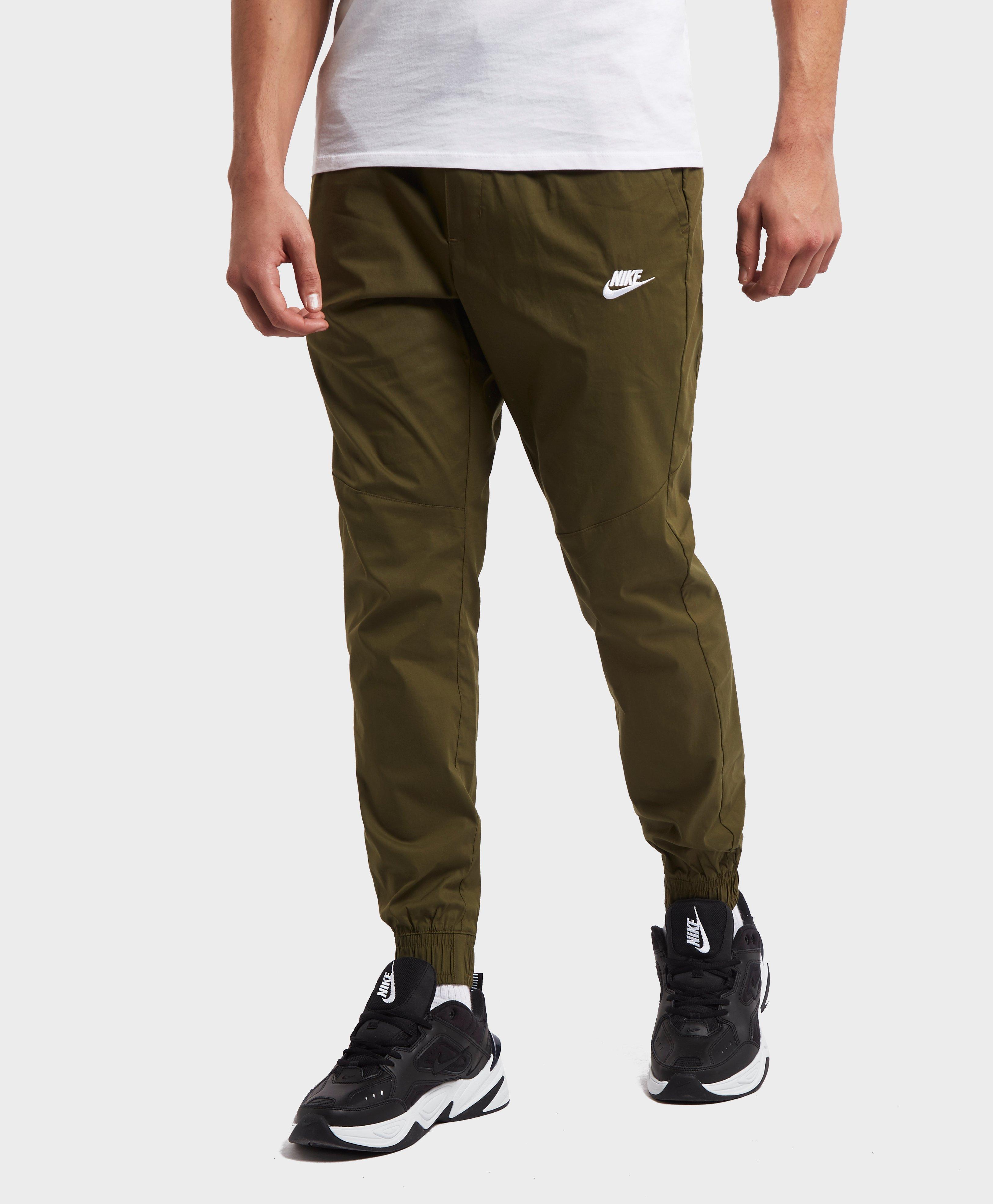 Nike Cotton Twill Cuffed Track Pants in Green for Men - Lyst