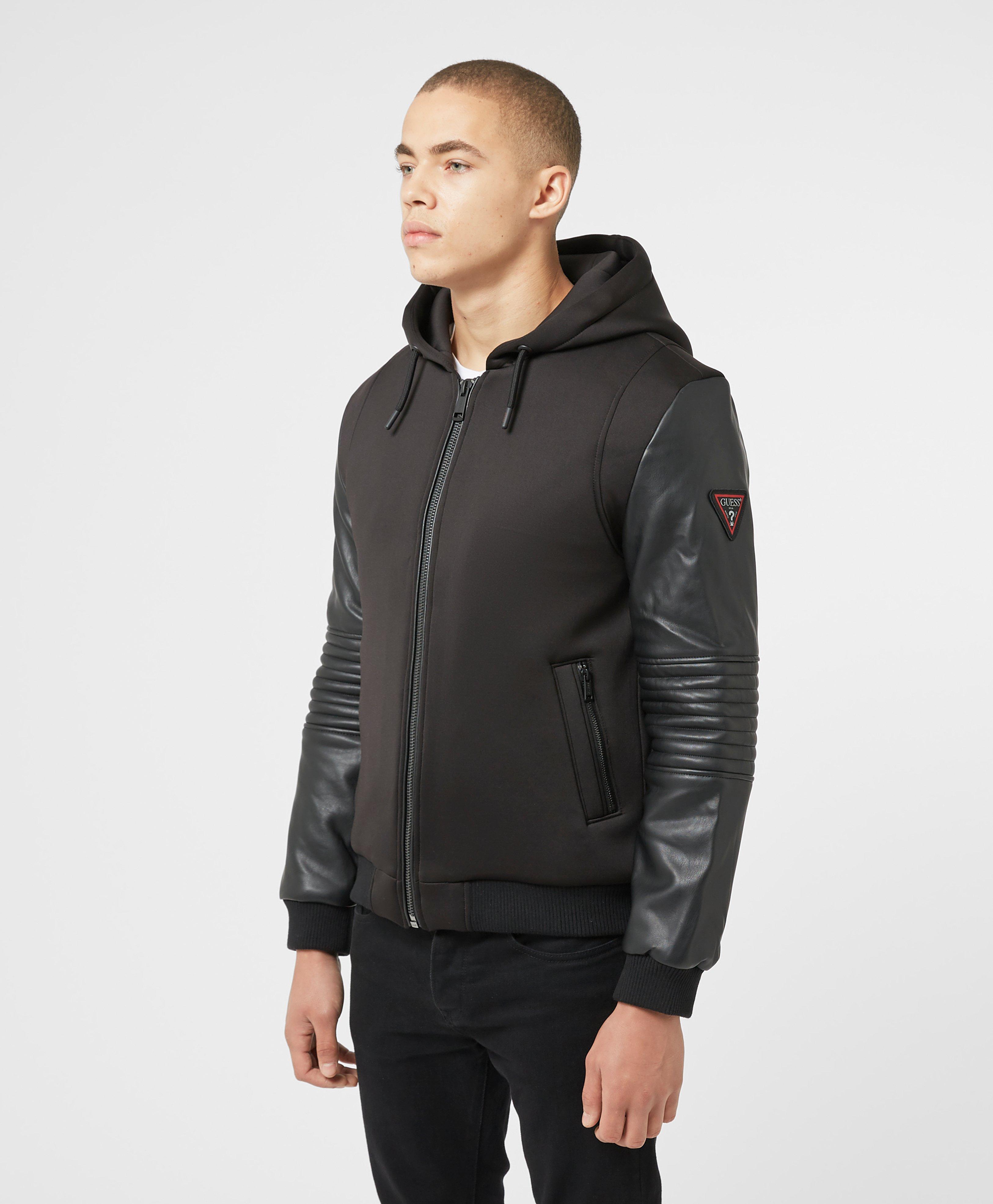 Guess Scuba Mix Jacket in Black for Men | Lyst