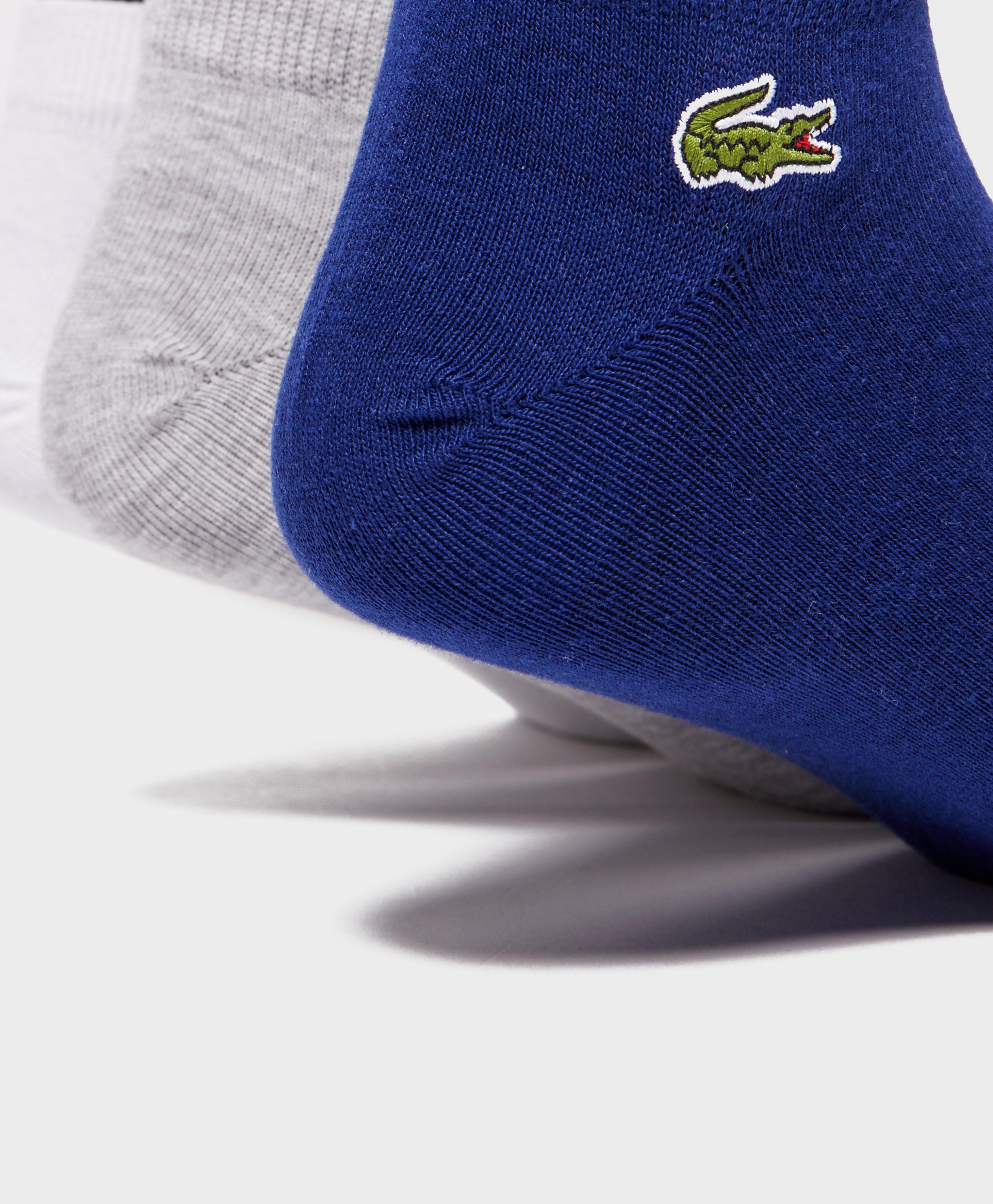 Lacoste Cotton 3pack Trainer Socks in Blue for Men Lyst