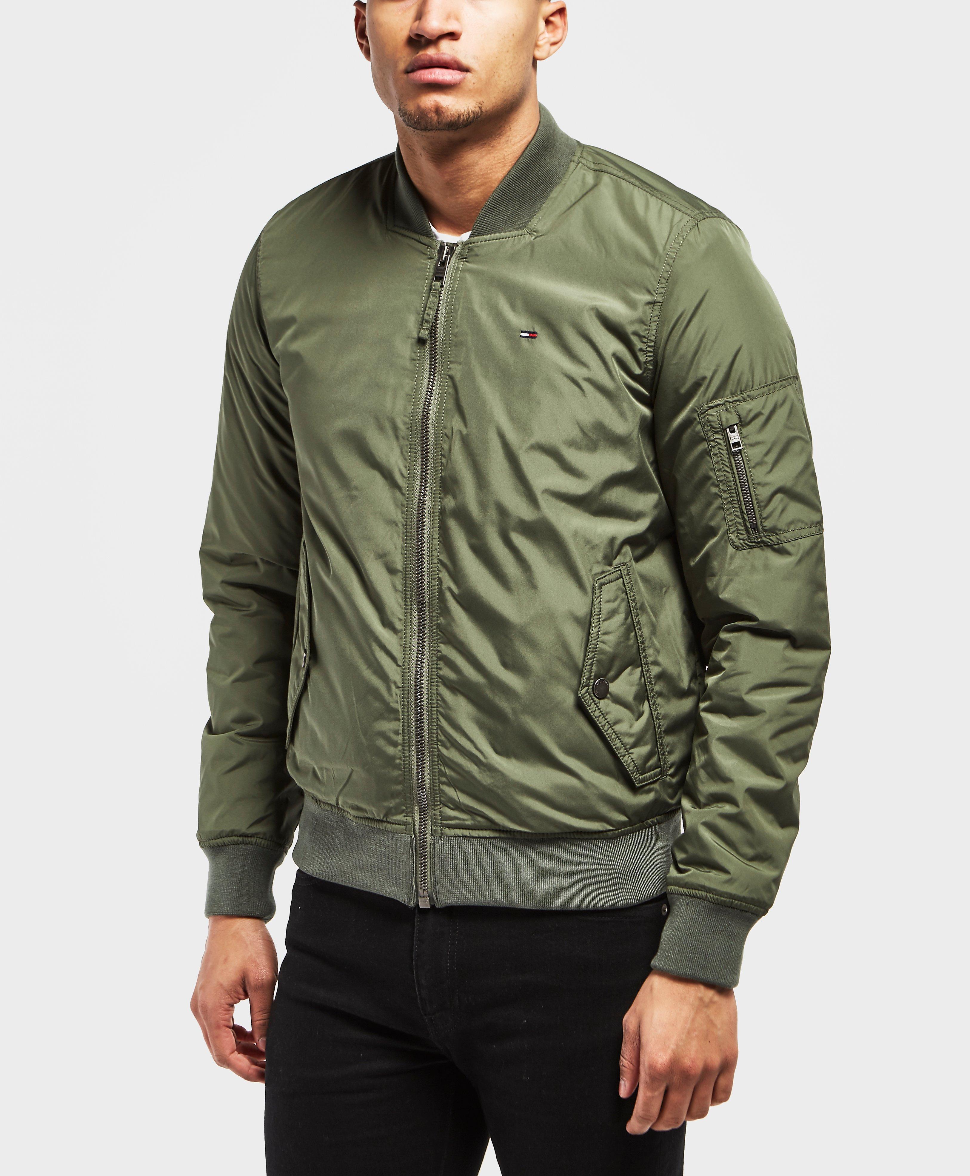 Tommy Hilfiger Padded Bomber Jacket in Green for Men - Lyst