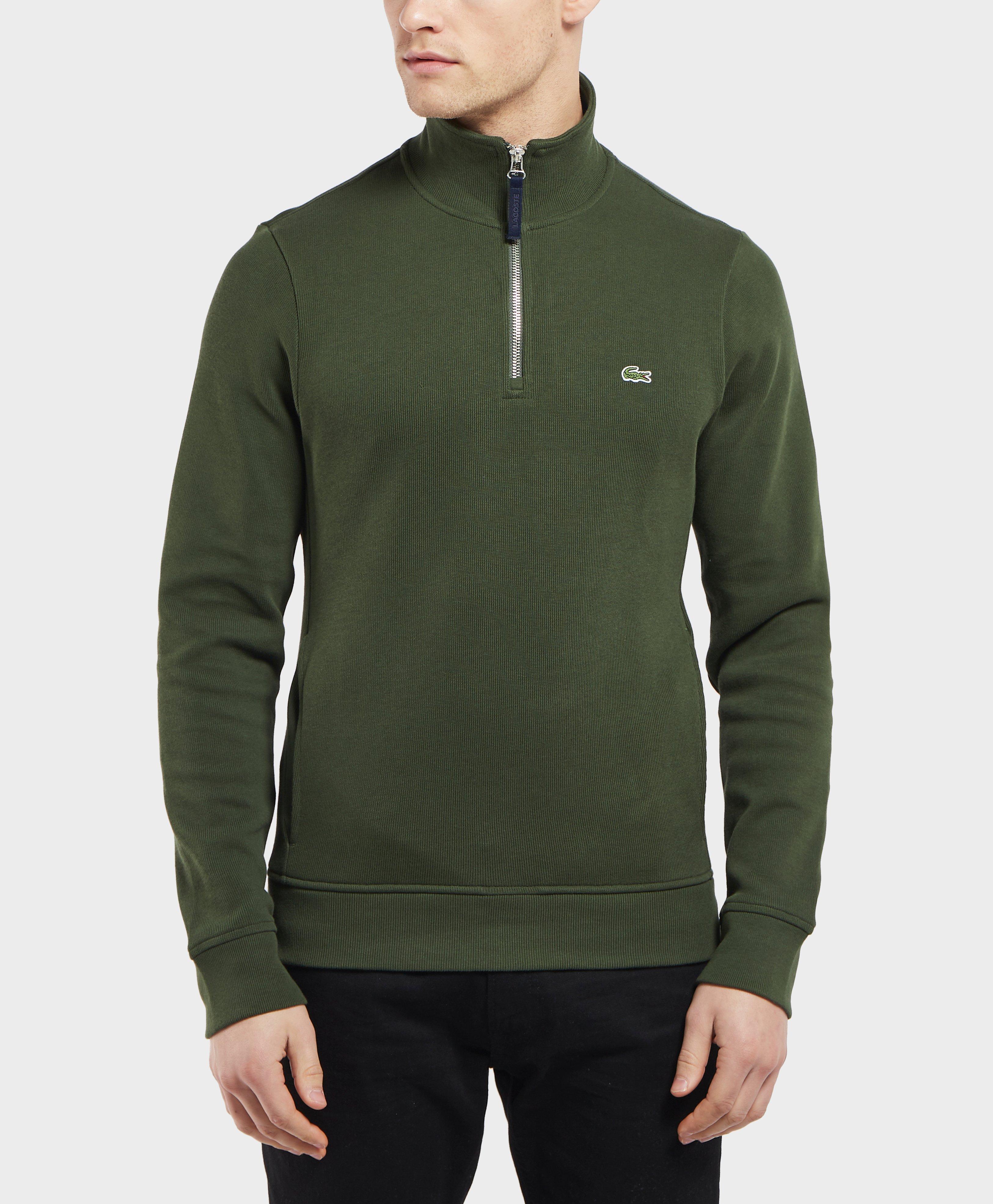 lacoste half zip ribbed sweatshirt