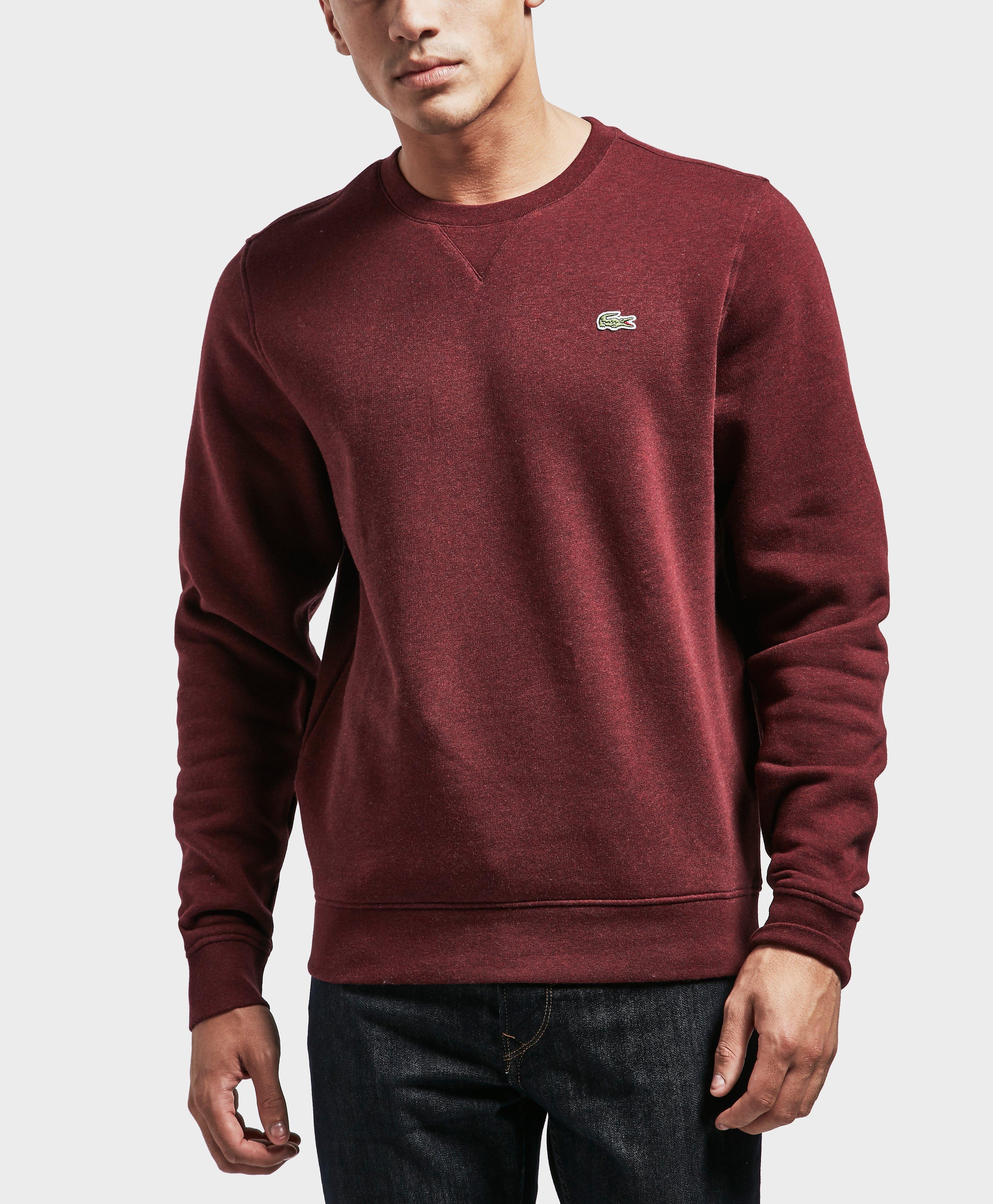 Download Lacoste Crew Neck Sweatshirt in Red for Men - Lyst