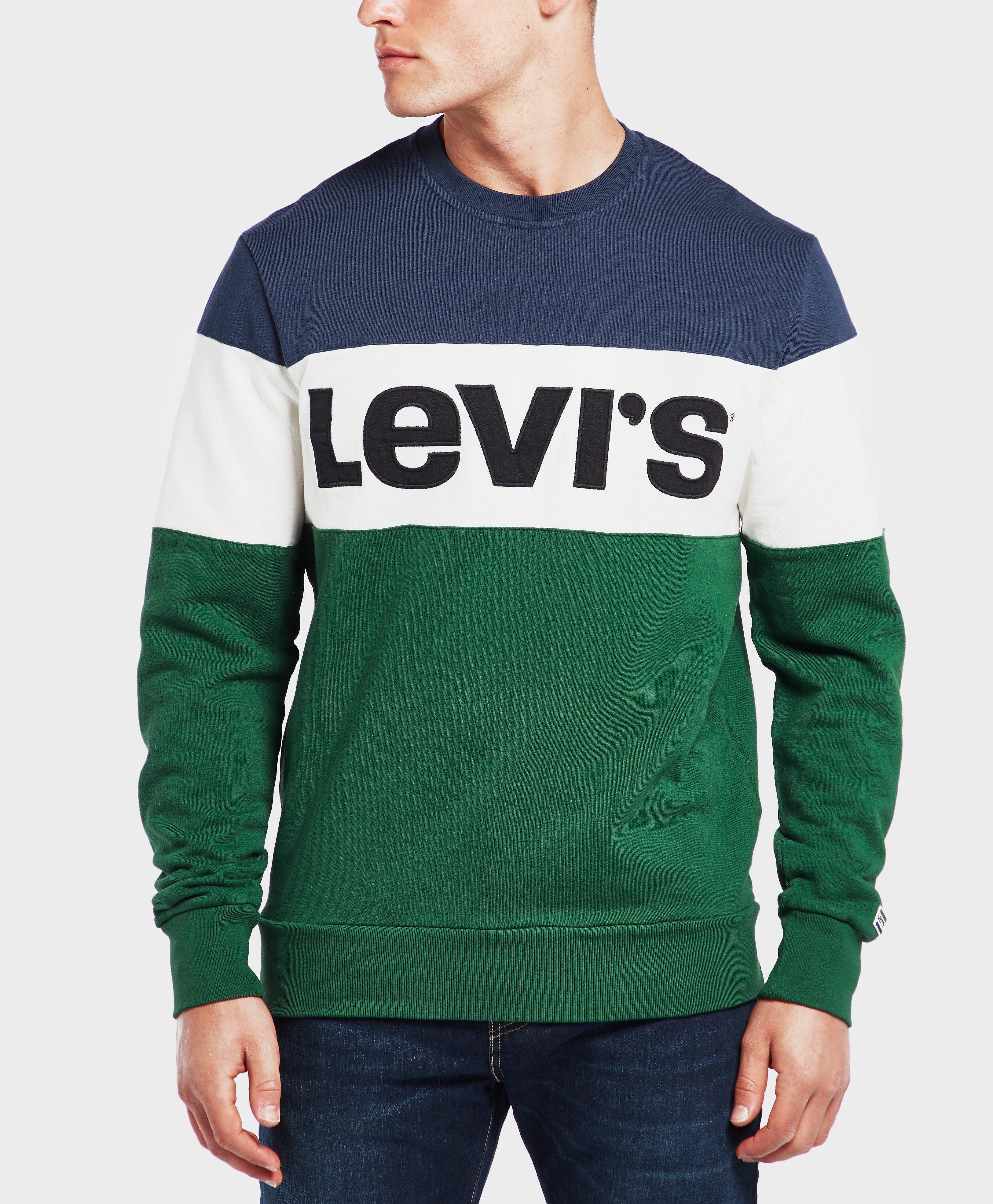 Green Colourblock Crew Neck Sweatshirt 