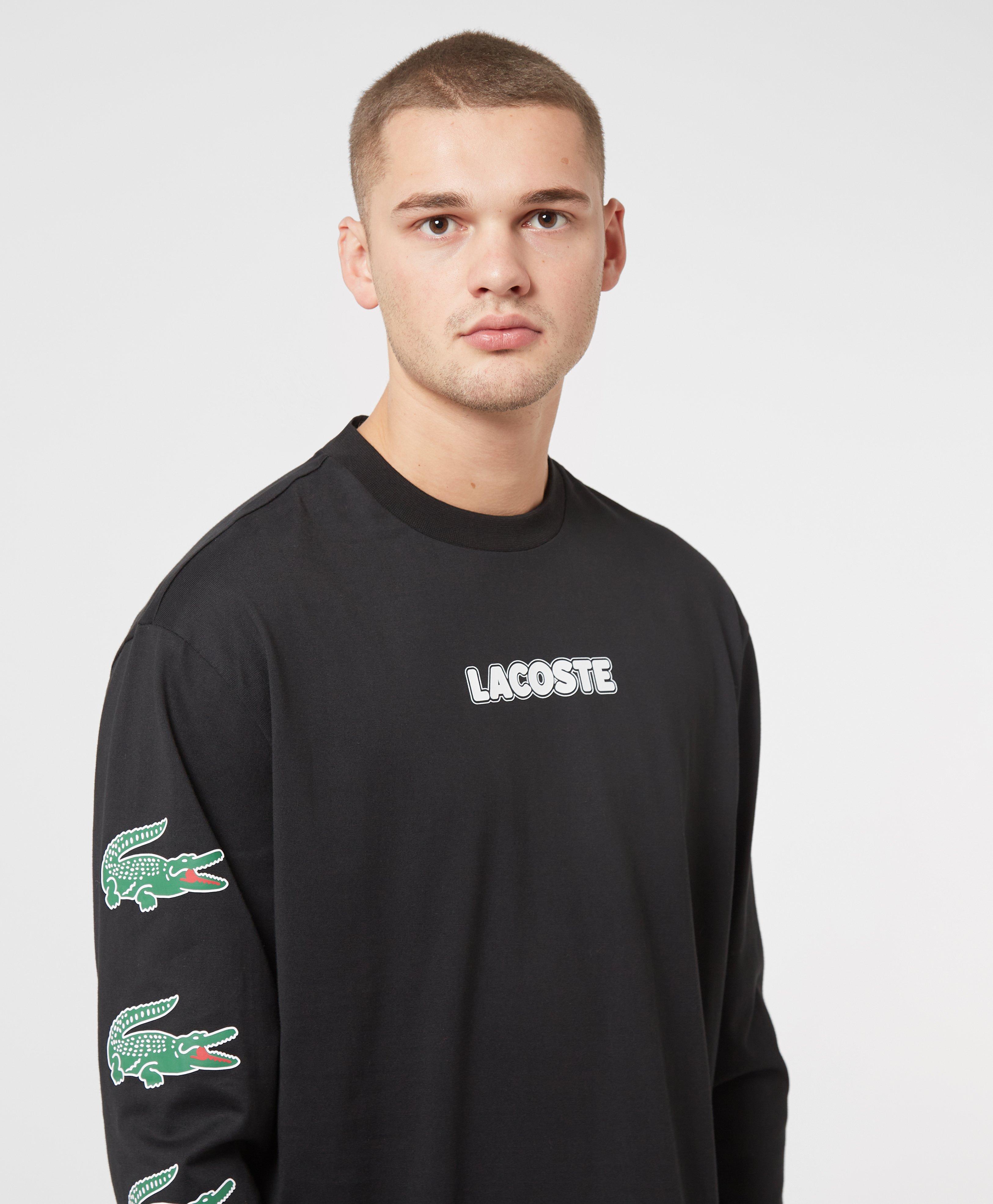 Lacoste Multi Croc Long Sleeve T-shirt in Black for Men | Lyst