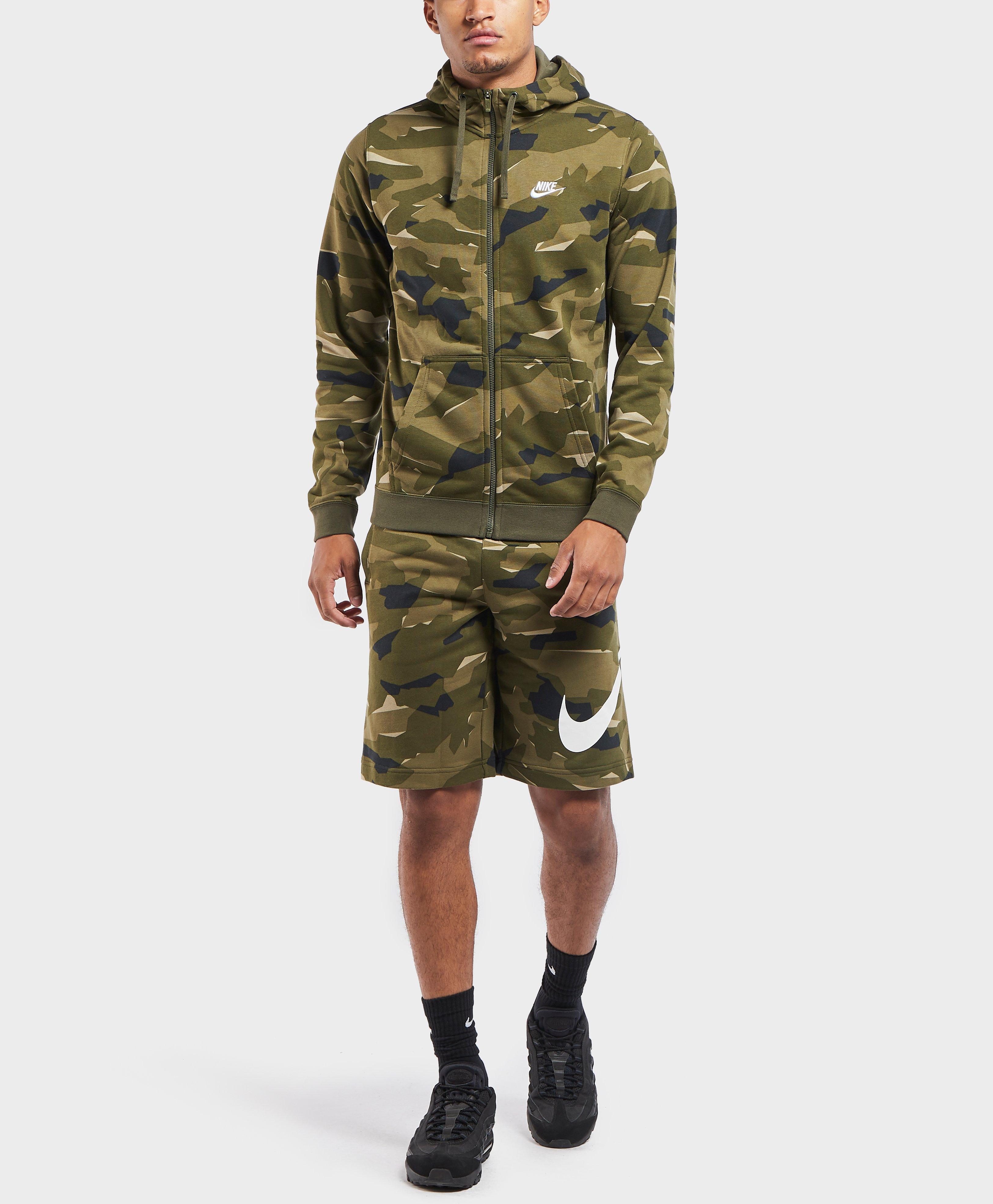Nike Cotton Camo Futura Full Zip Hoodie in Green for Men - Lyst