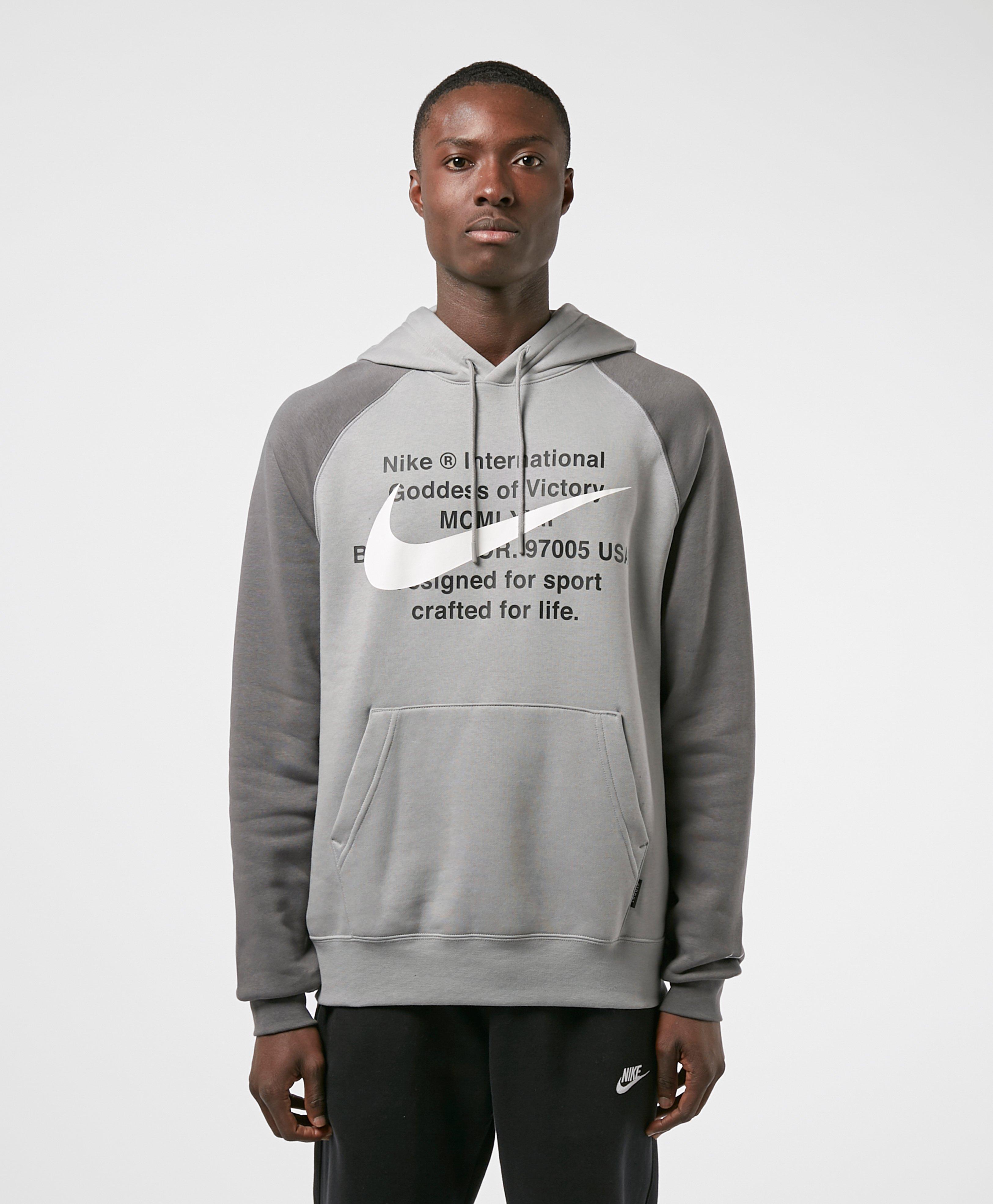 Nike Cotton Swoosh Pullover Hoodie in Grey (Gray) for Men | Lyst