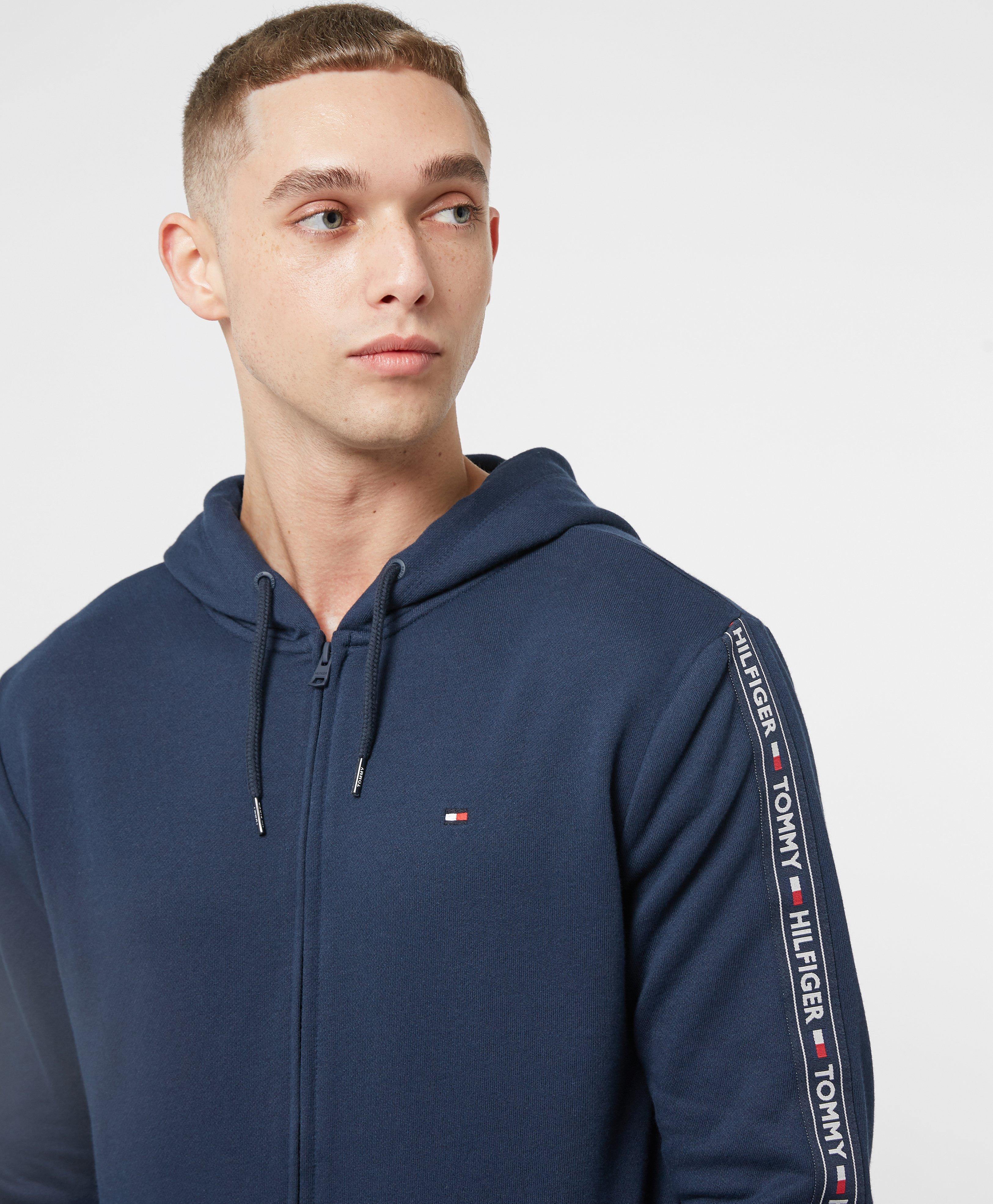 tommy hilfiger zip tape contrast hoodie