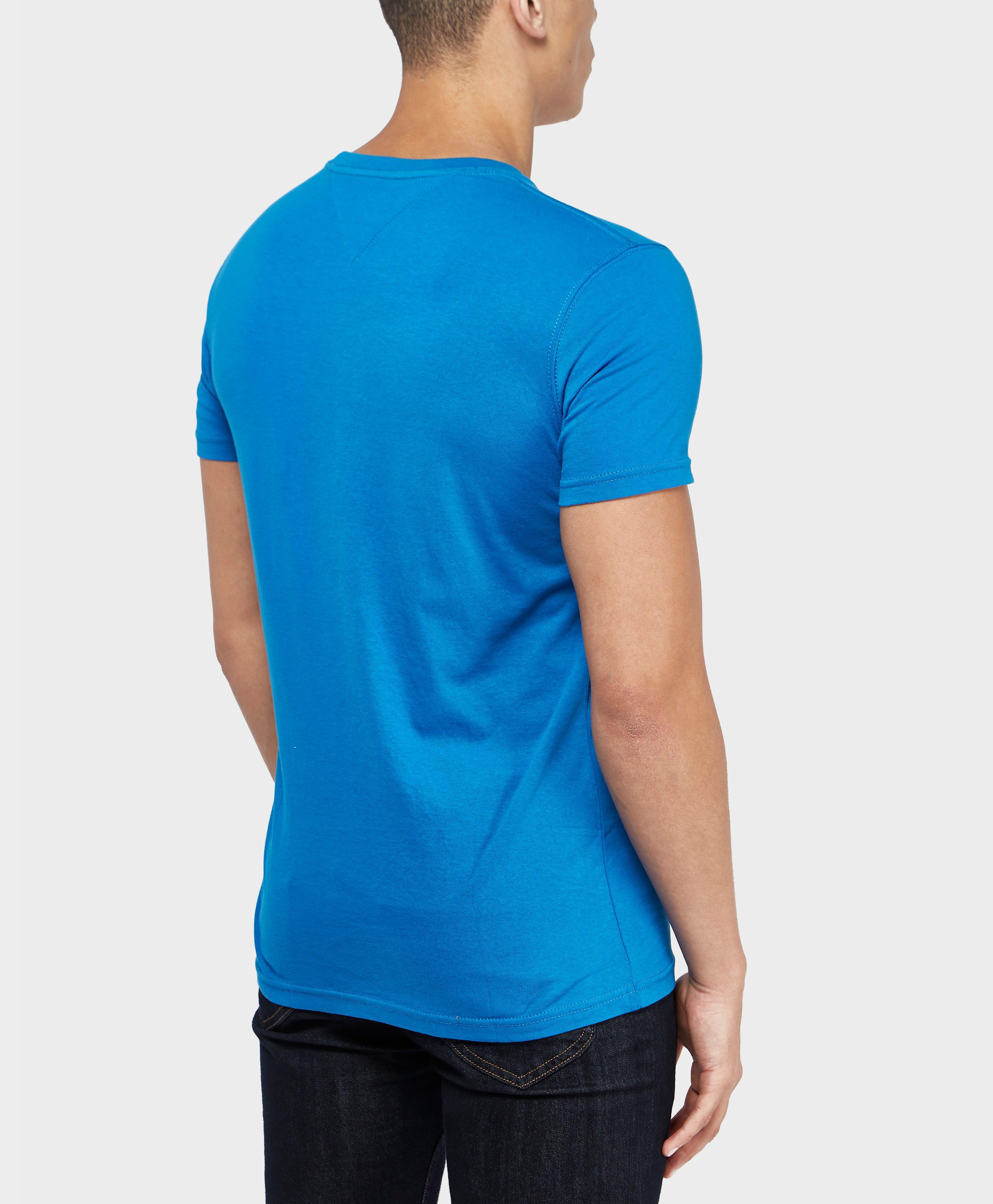 mens blue essential logo short sleeve t-shirt