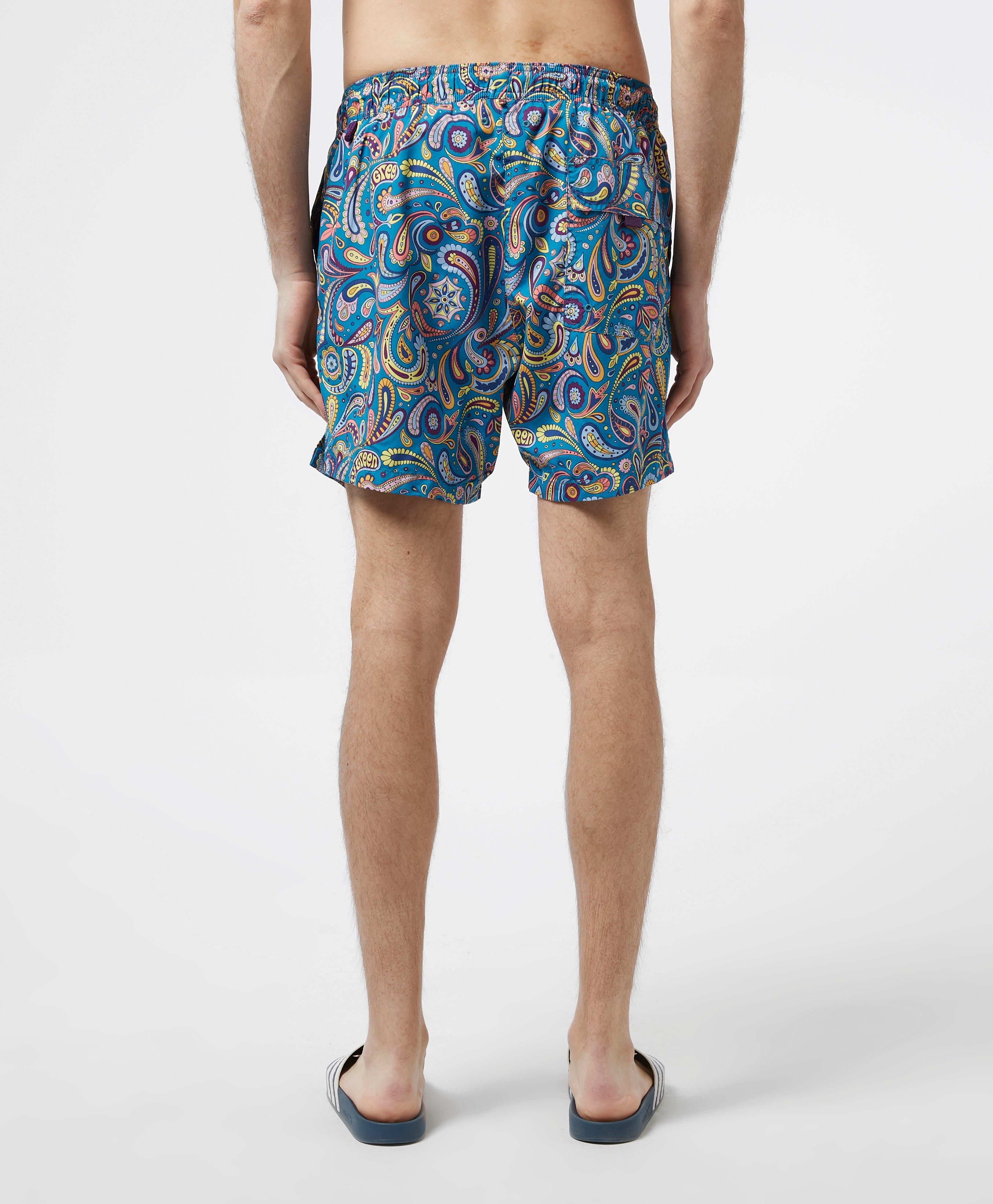 Pretty Green Festival Paisley Swim Shorts in Blue for Men Lyst