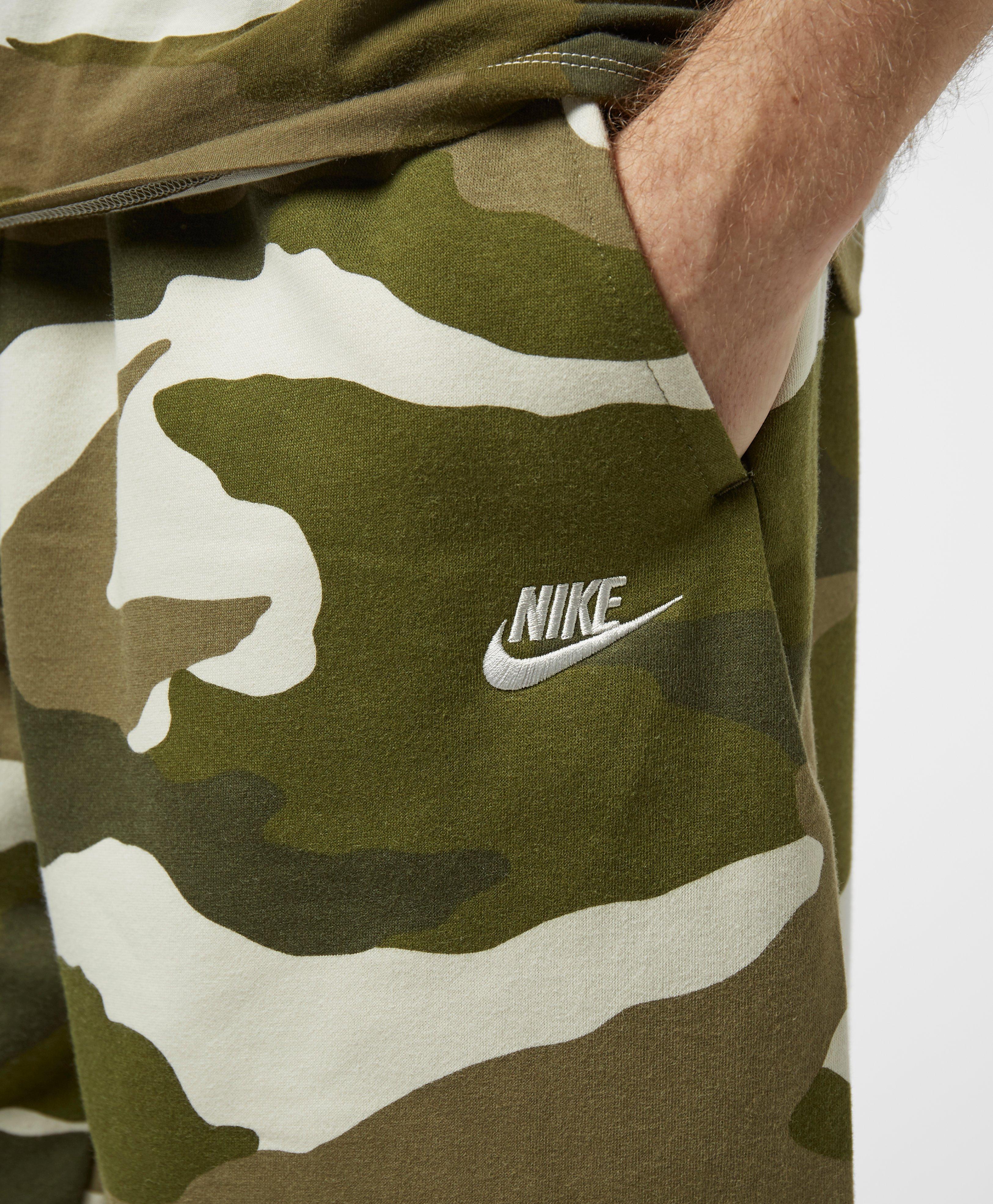 Nike Club Camo Fleece Shorts in Green for Men - Lyst