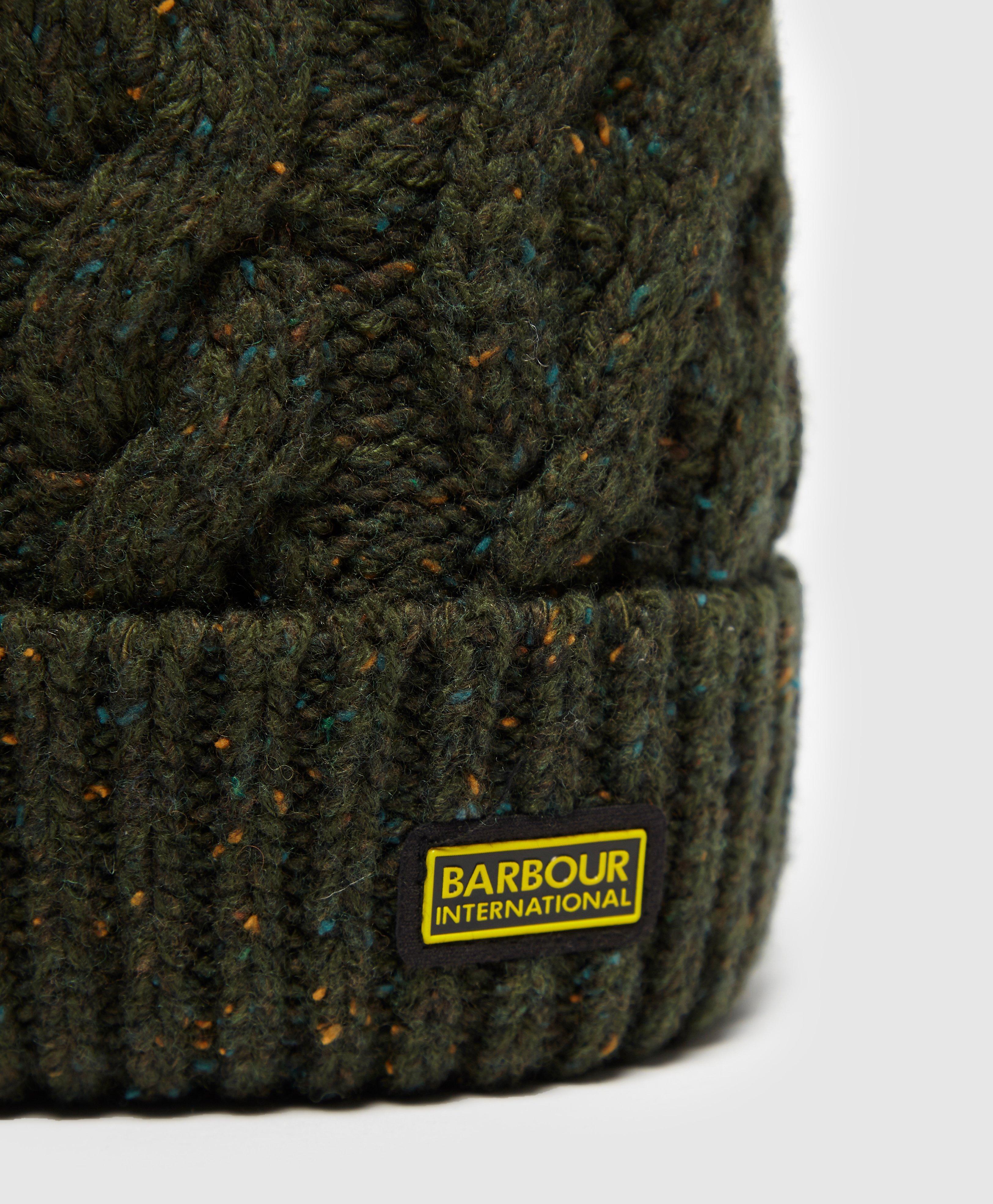 Barbour Wool Bobble Hat in Green for 
