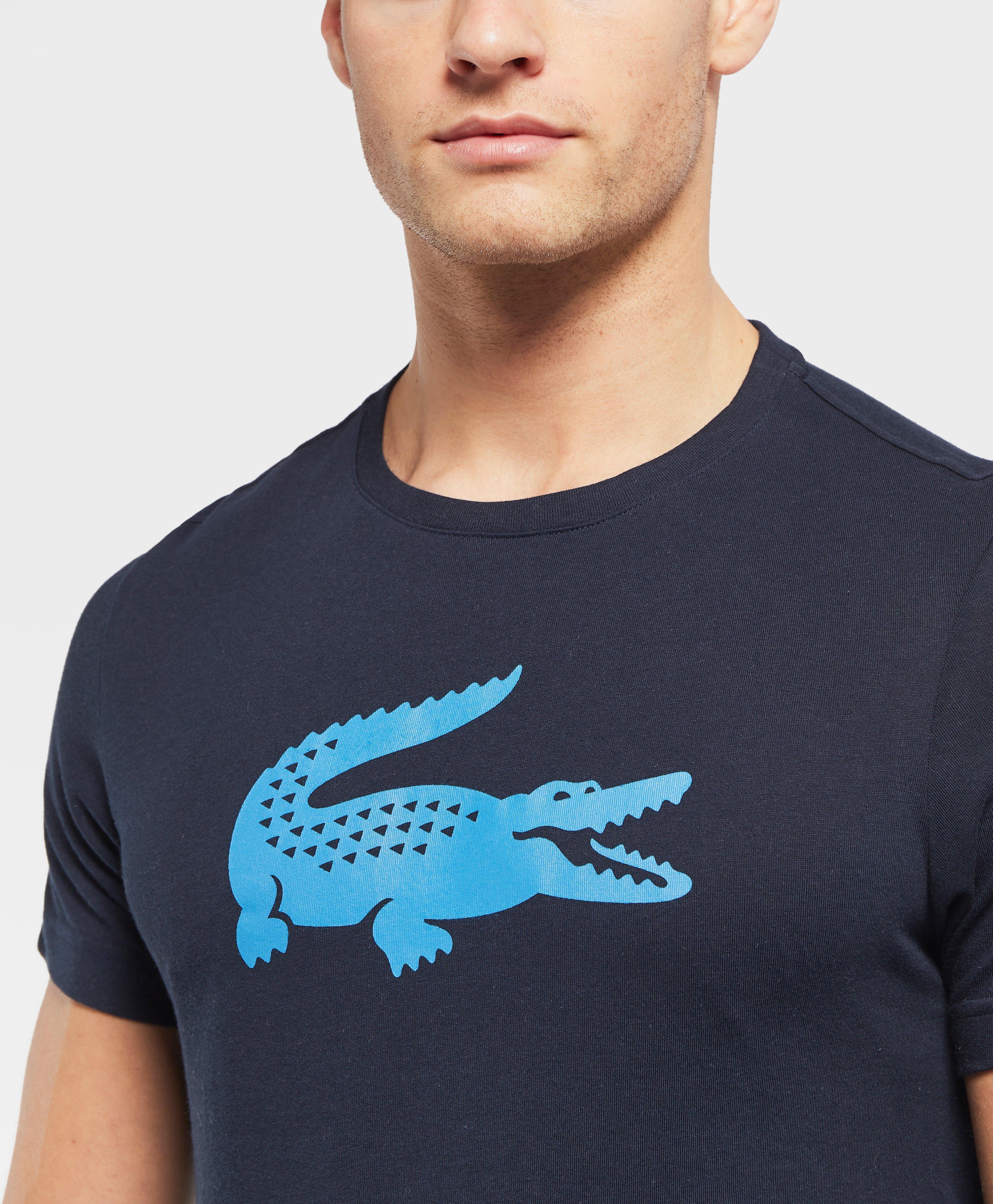 Lacoste Cotton Croc Logo Short Sleeve T-shirt in Blue for Men - Lyst