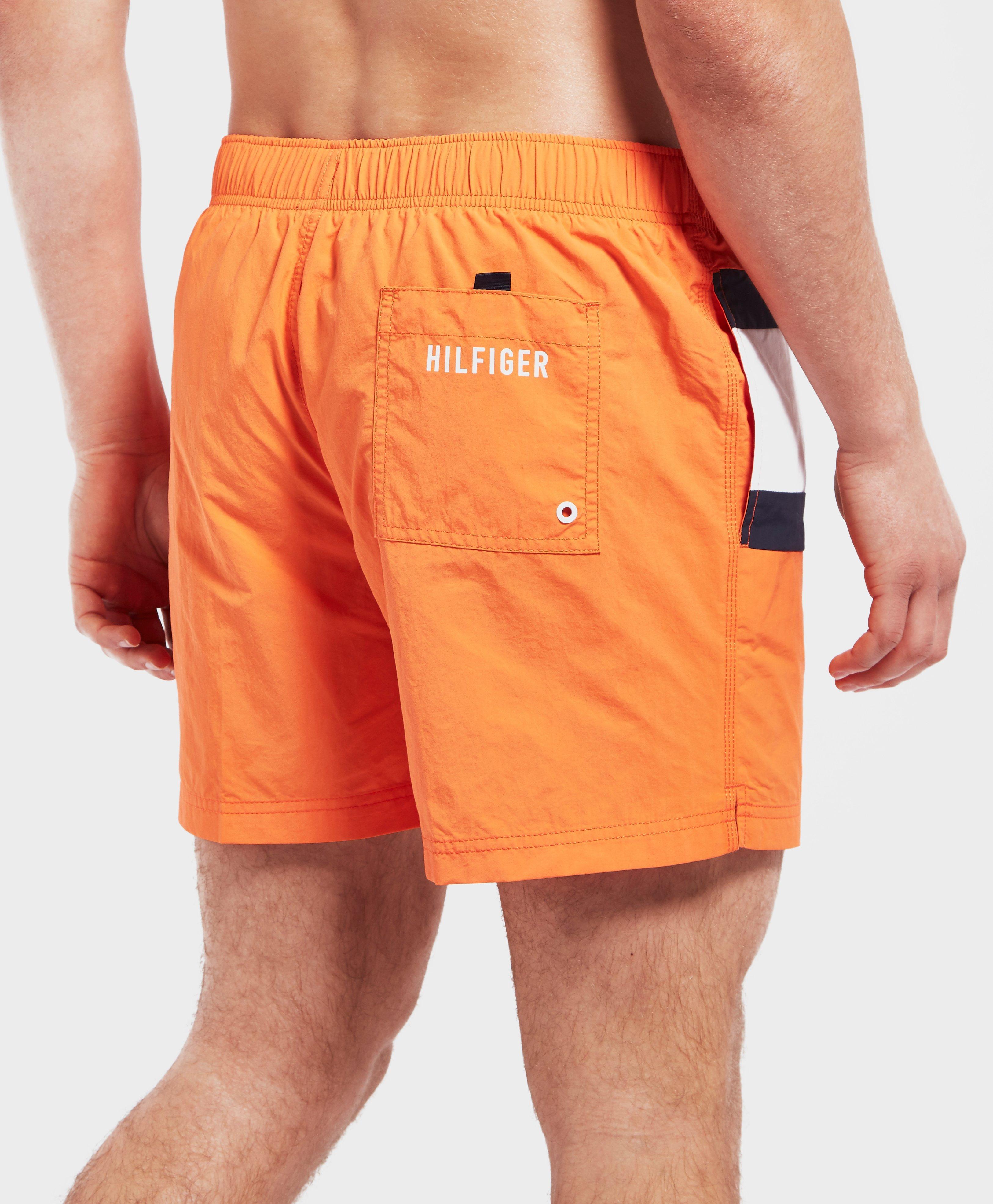 Tommy Hilfiger Synthetic Central Flag Swim Shorts in Orange for Men - Lyst