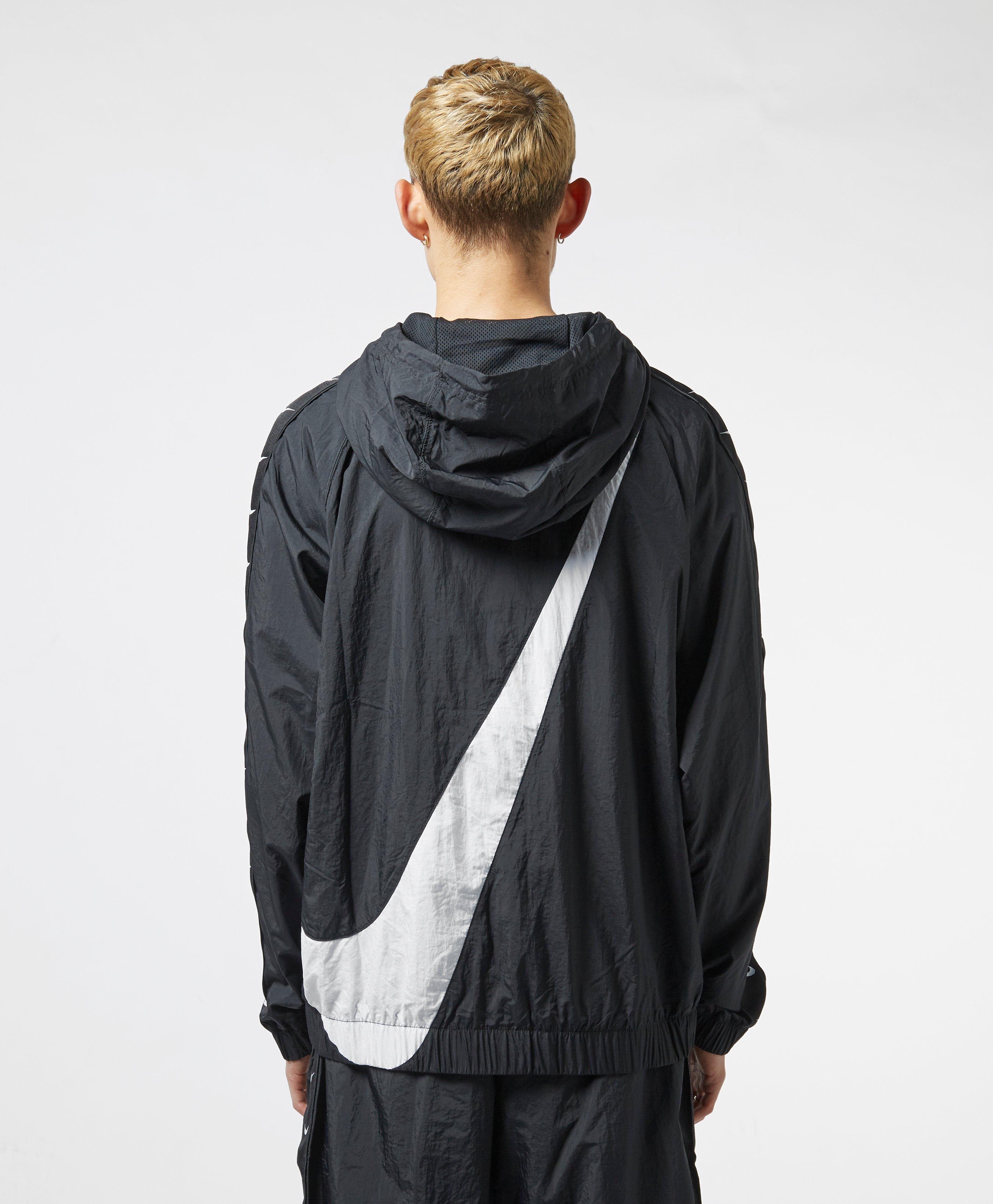 Nike Swoosh Woven Half Zip Jacket in Black for Men | Lyst