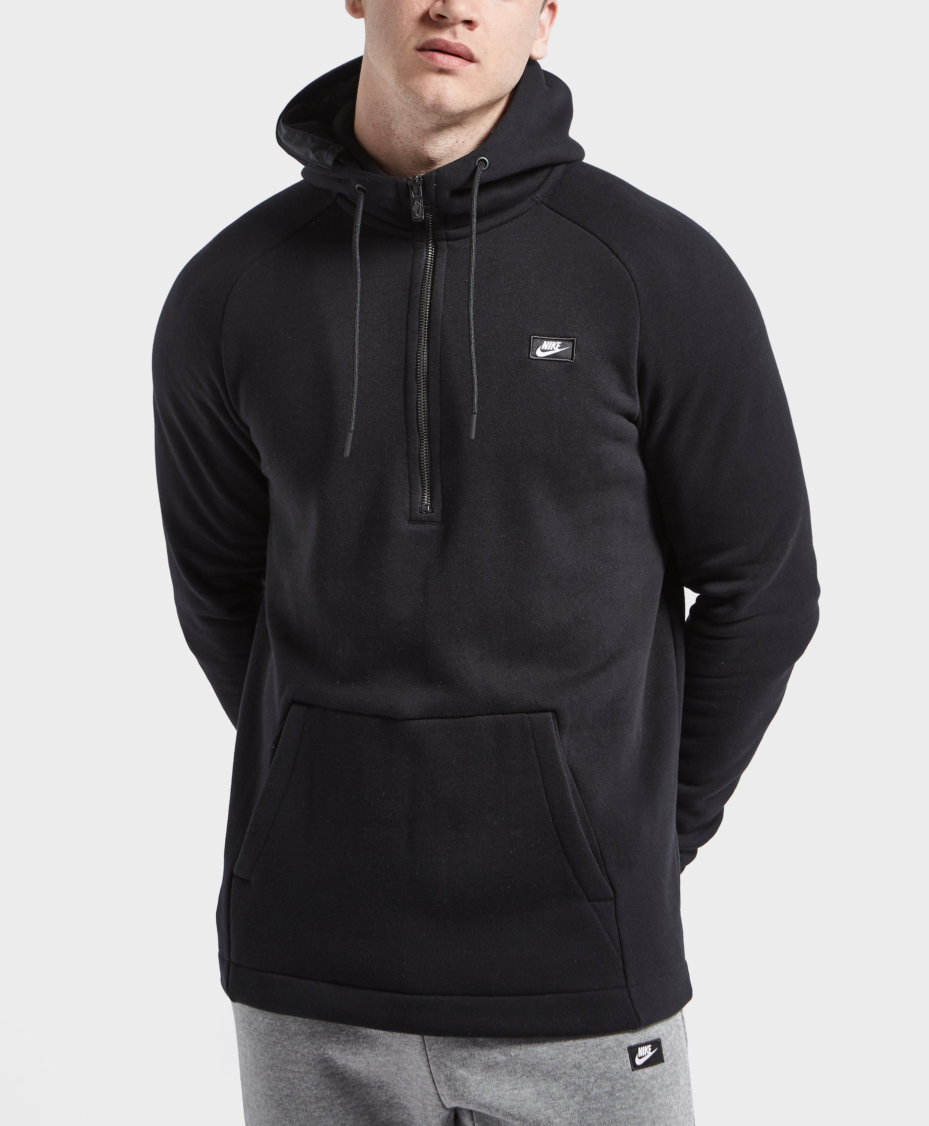 Nike Cotton Modern Half Zip Hoody in Black for Men | Lyst