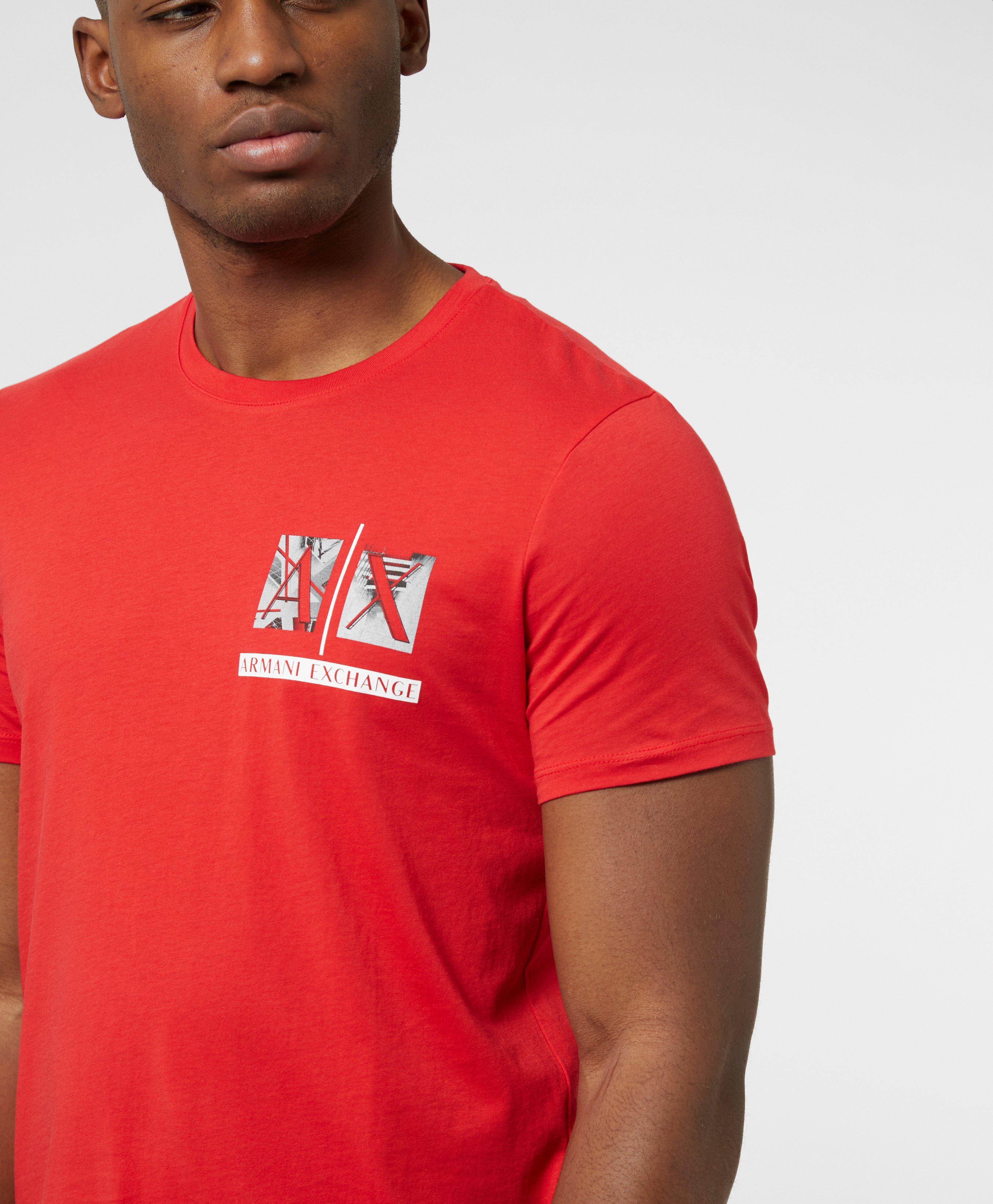 red armani exchange shirts