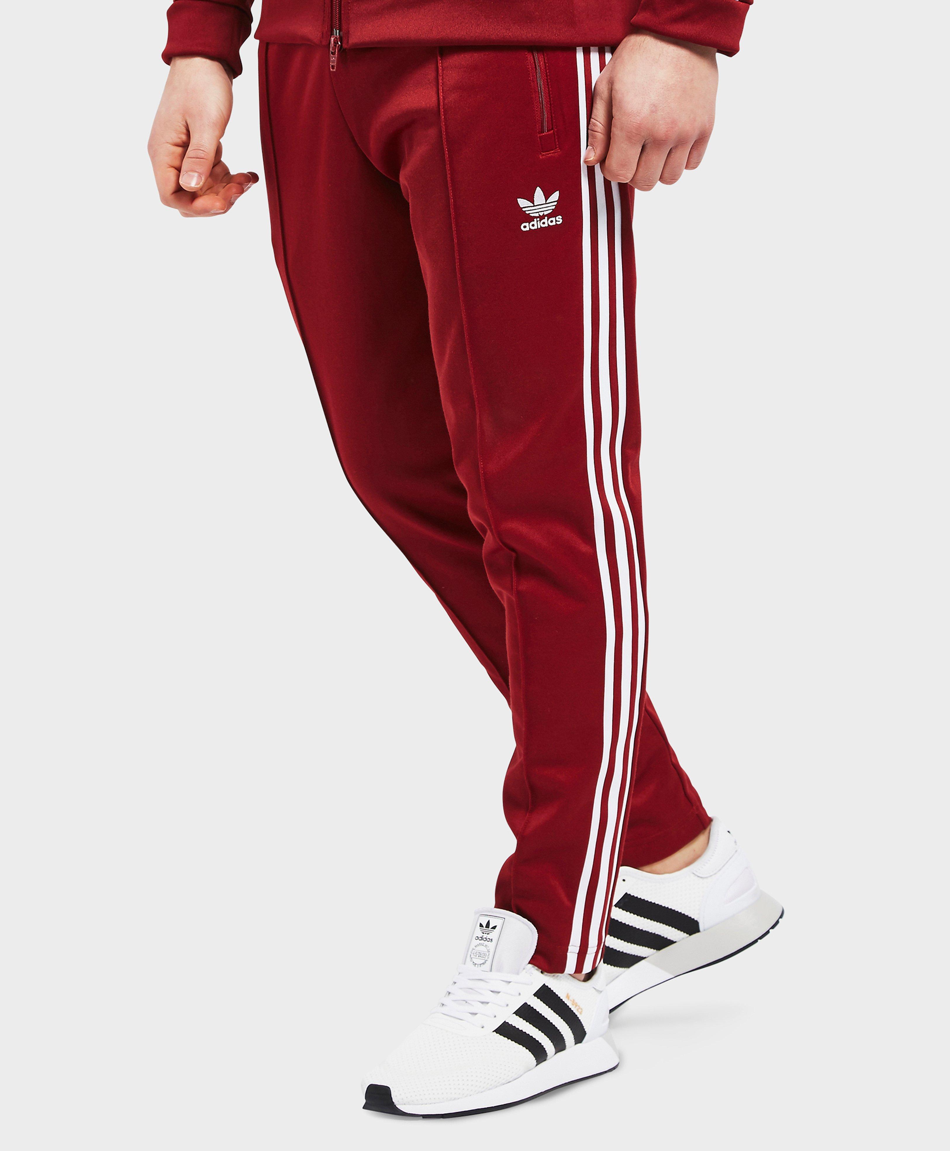 adidas beckenbauer pants red