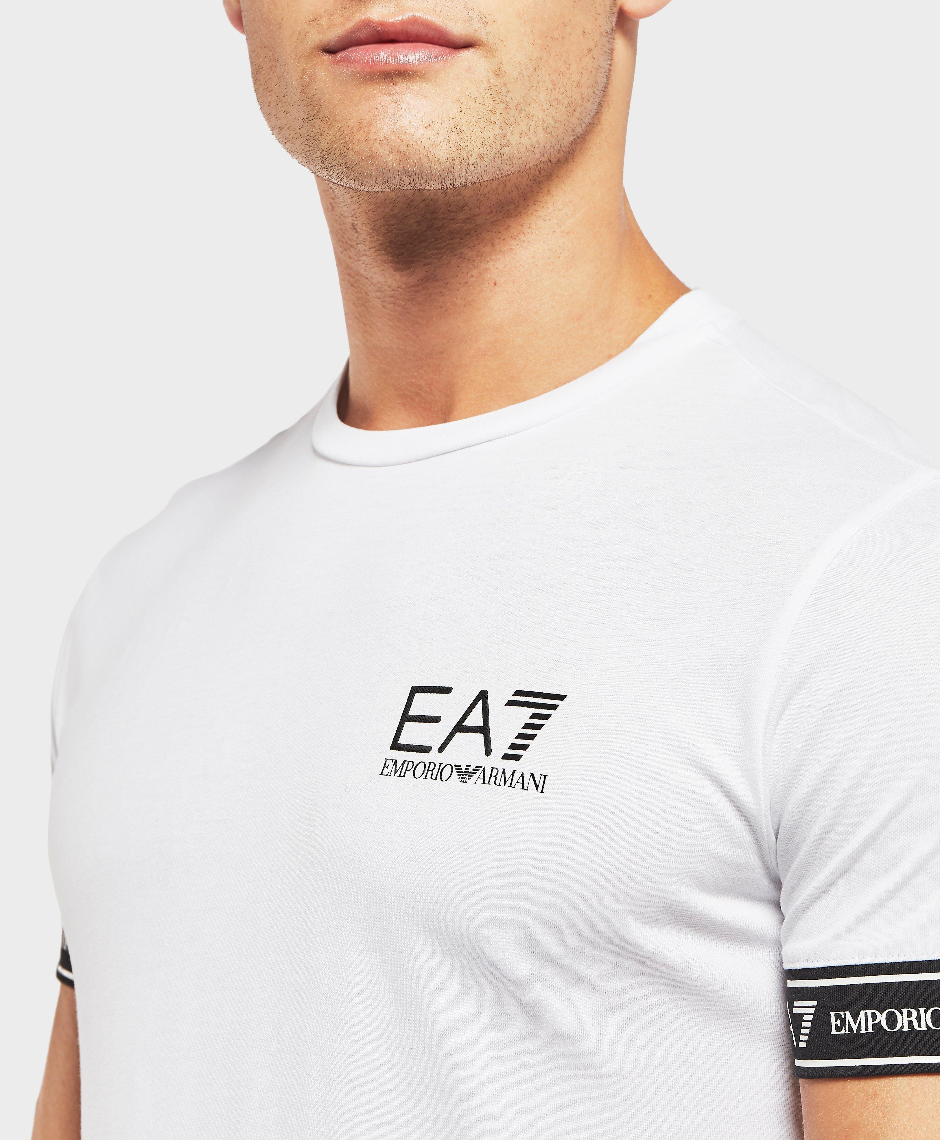 EA7 Cotton Tape Cuff Short Sleeve T-shirt for Men | Lyst