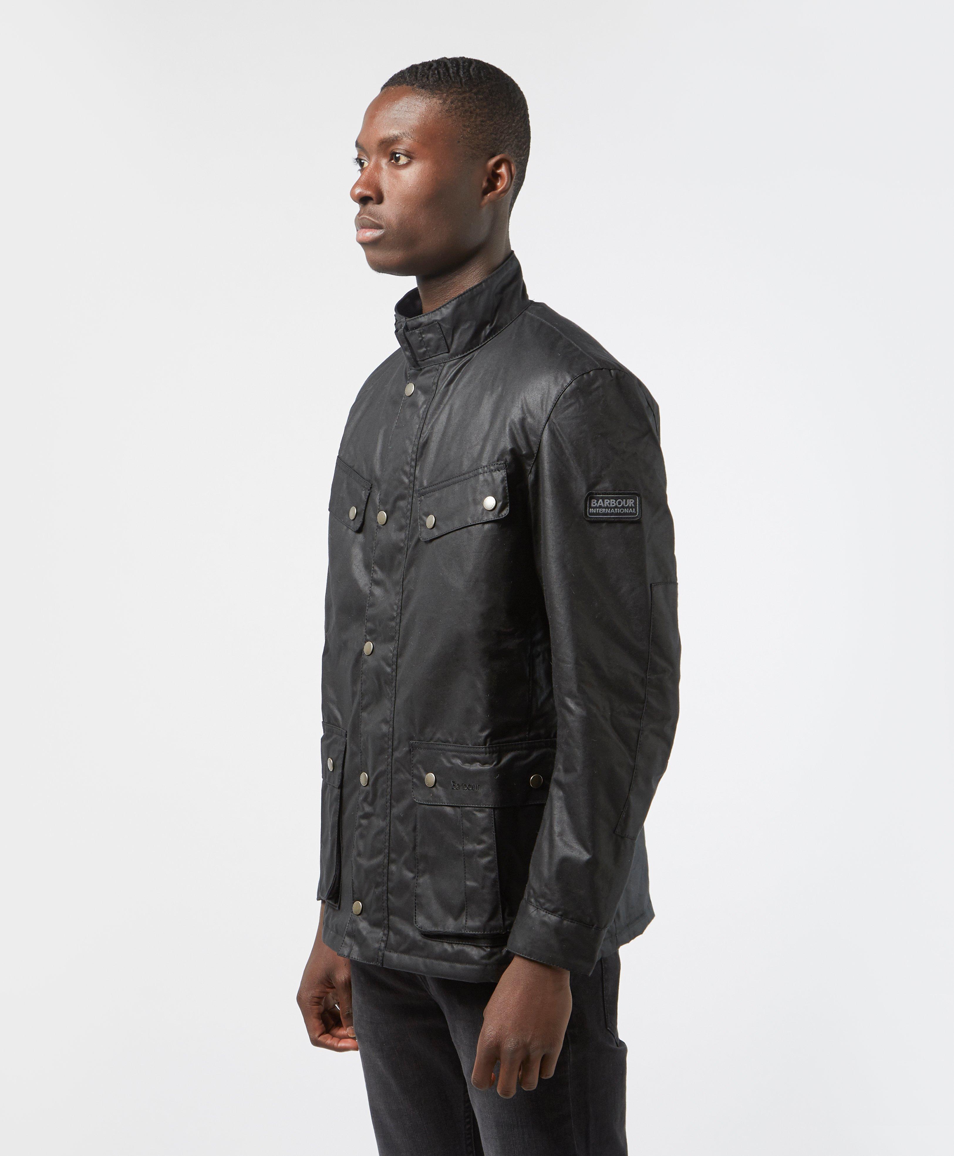 Barbour Duke Wax Jacket in Black for Men | Lyst