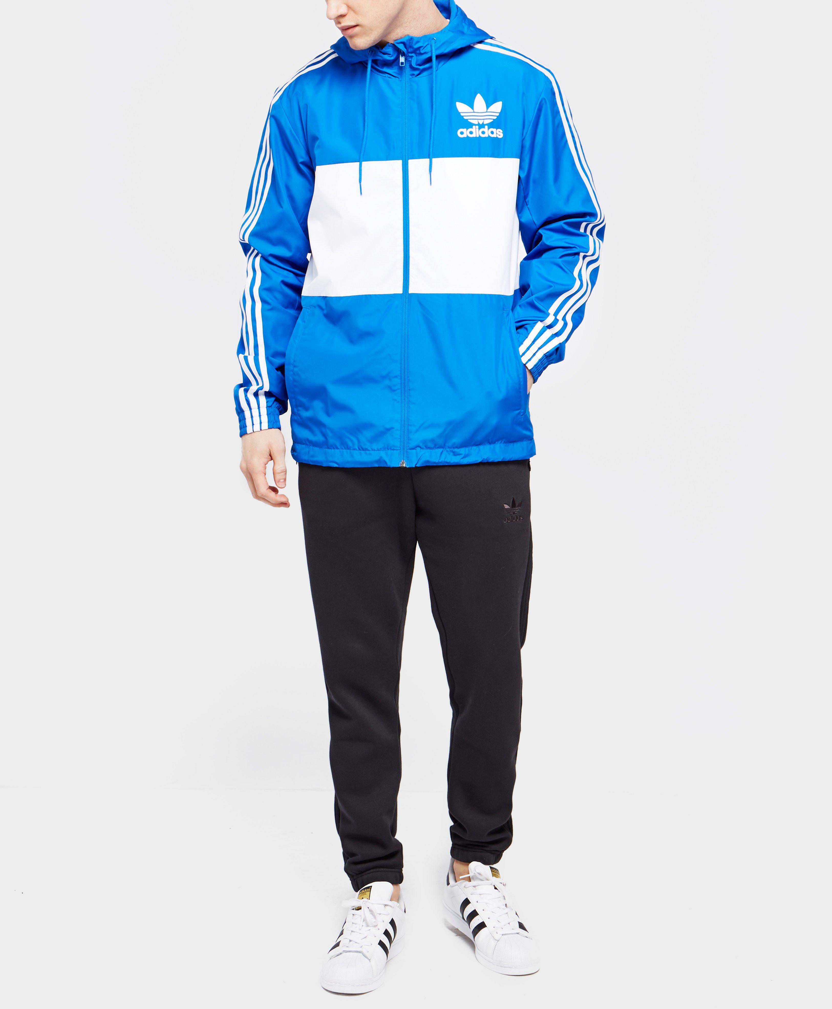adidas windbreaker jacket blue