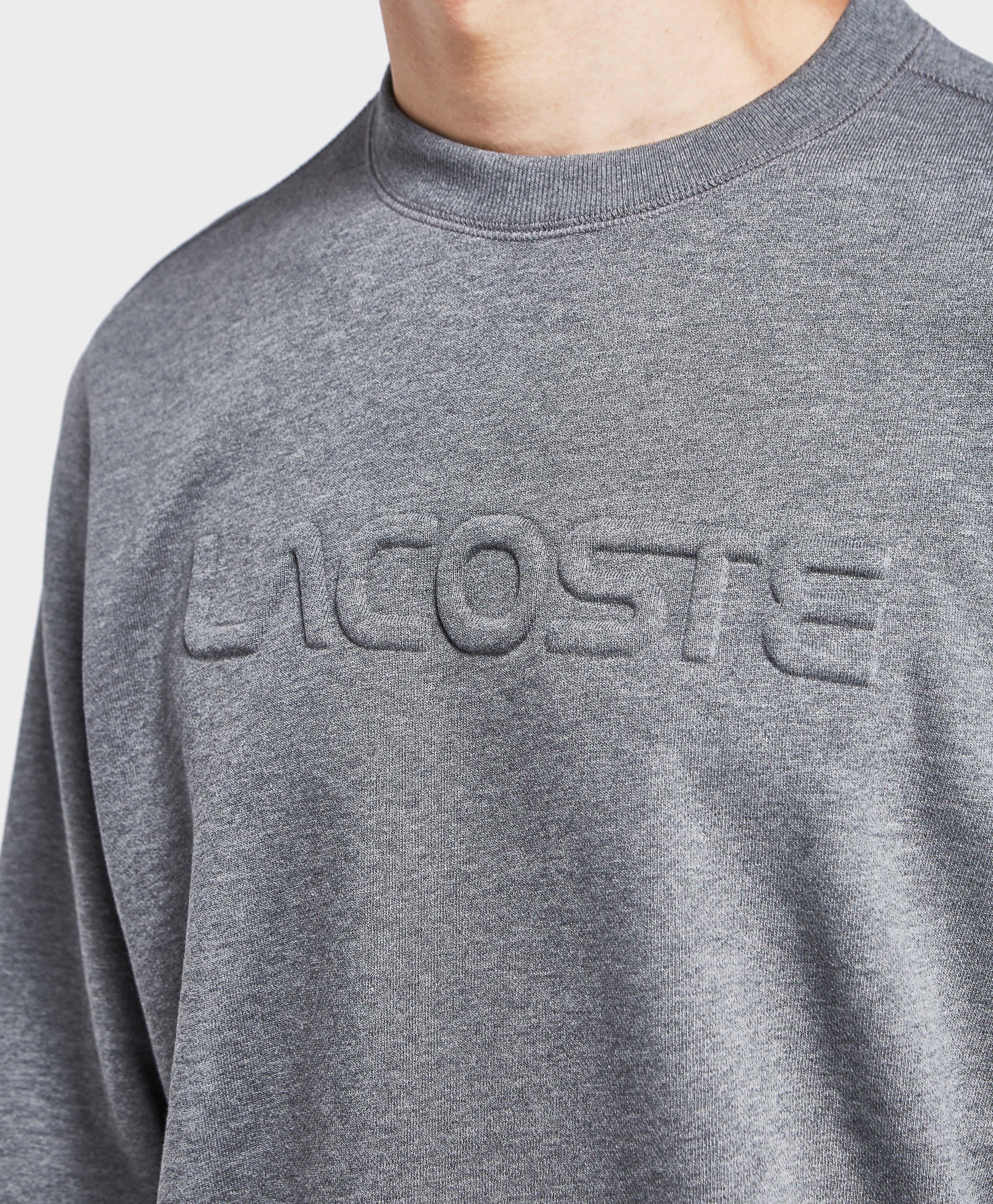 Lacoste Cotton Embossed Logo Sweatshirt - Online Exclusive in Gray for Men  | Lyst
