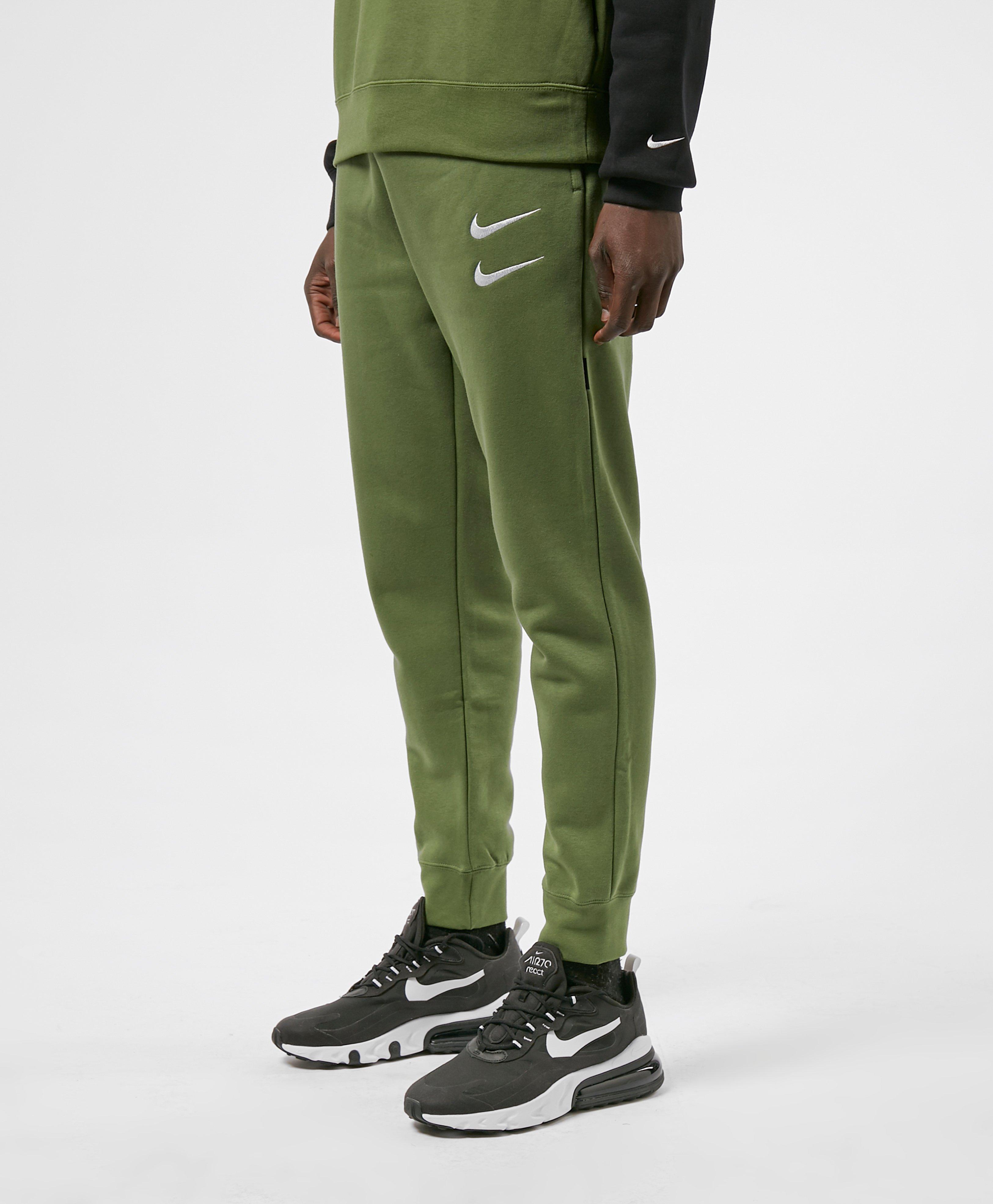 Nike Fleece Double Swoosh Joggers in Green for Men - Lyst