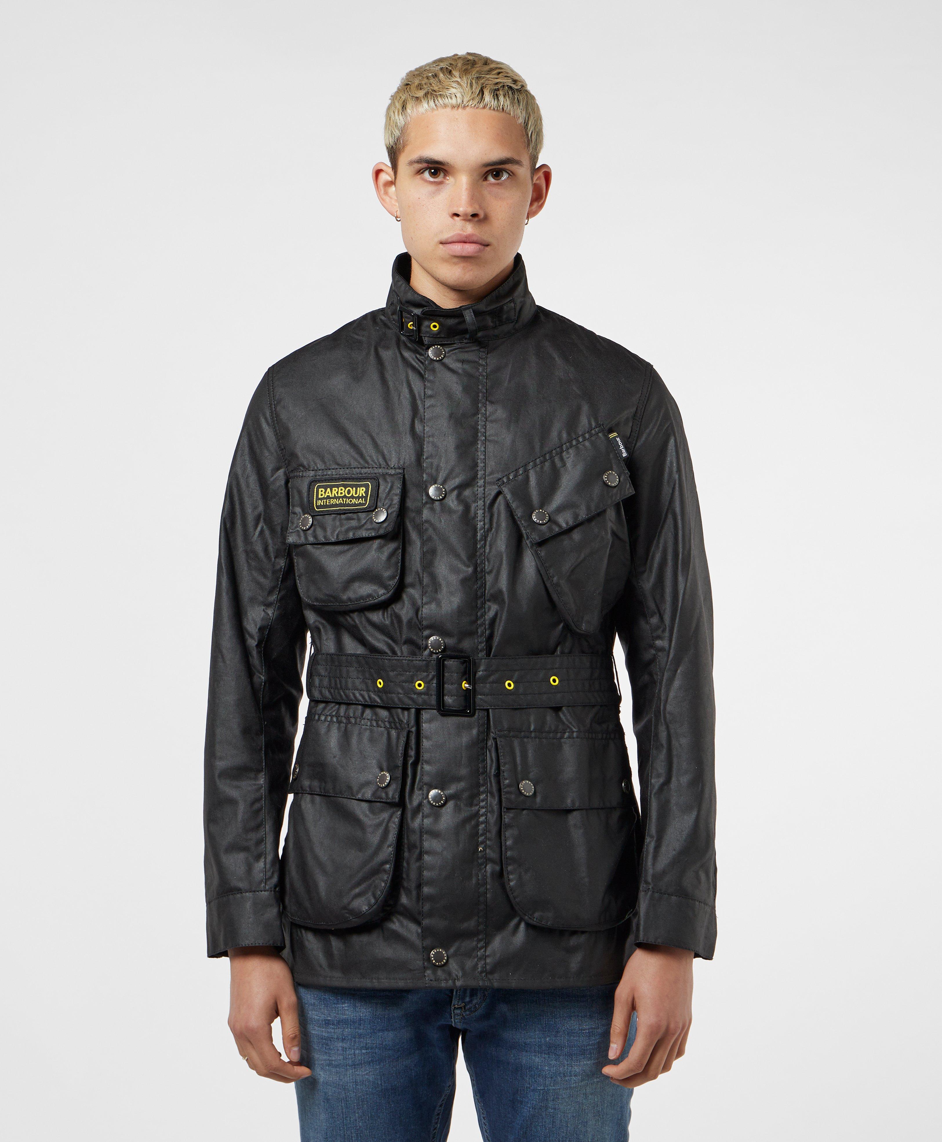 Barbour Cotton Slim International Wax Jacket in Black/Black (Black) for Men  - Save 55% | Lyst
