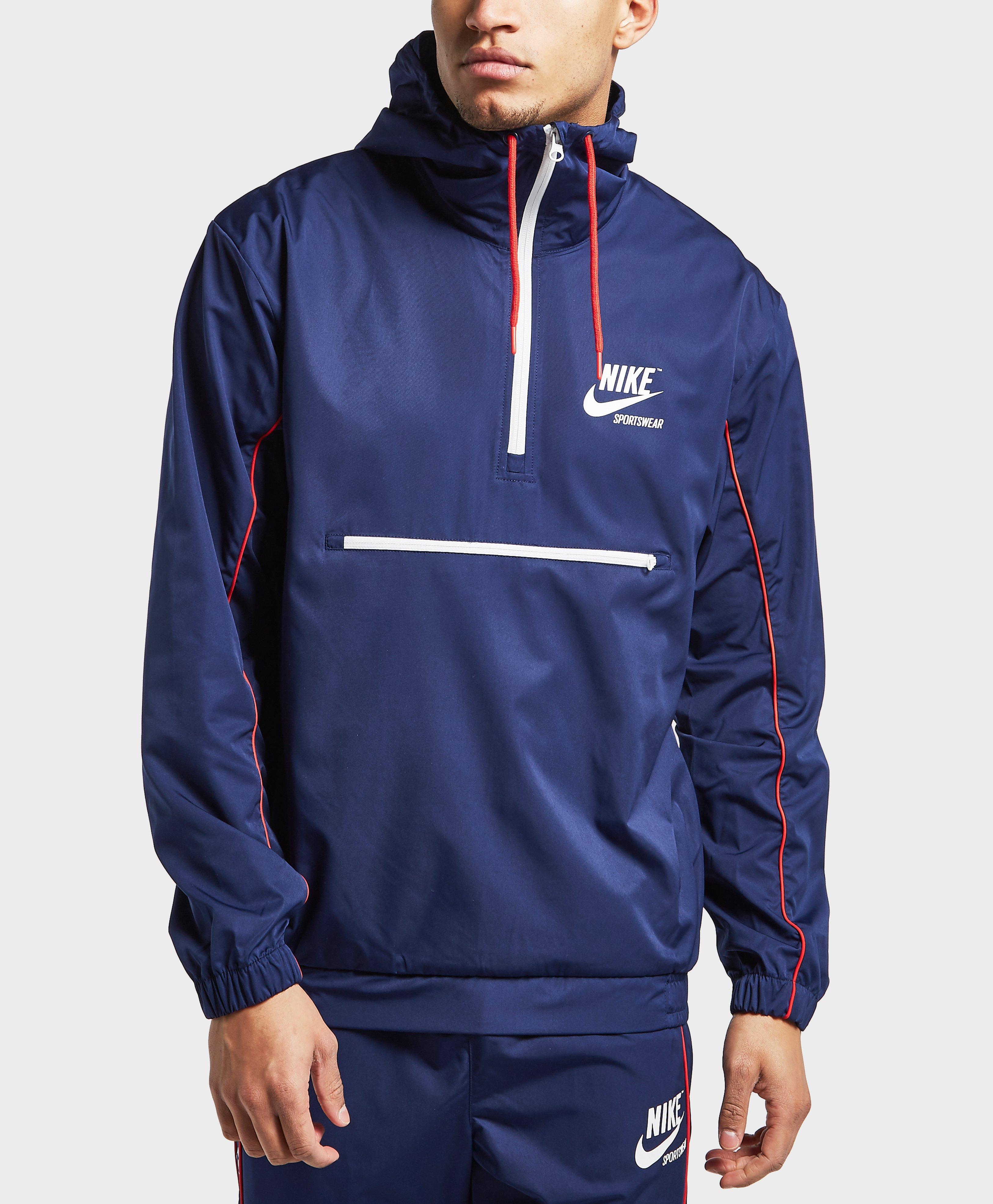 Nike Synthetic Archive Woven Half Zip Jacket in Blue for Men - Lyst