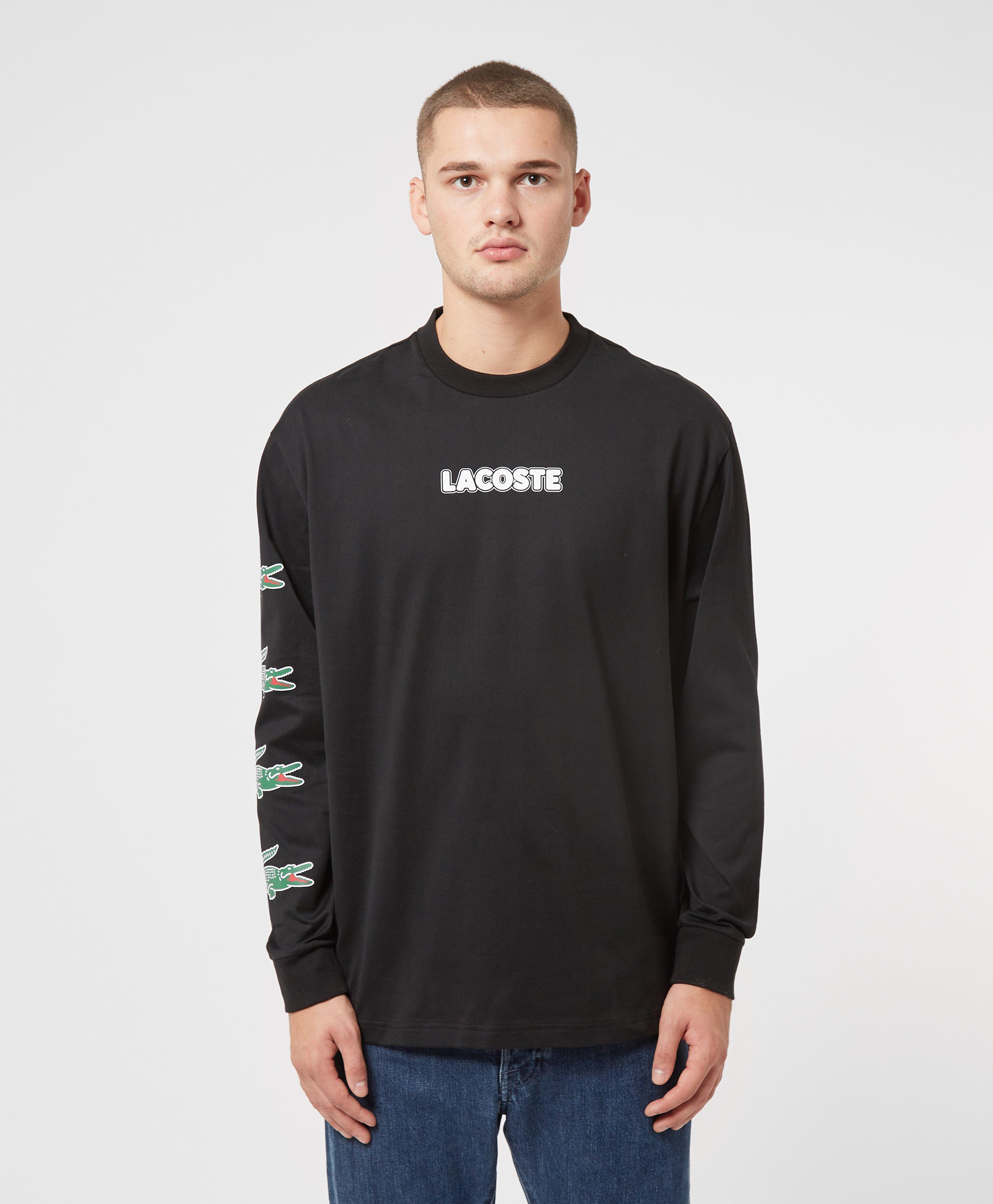 Lacoste Multi Croc Long Sleeve T-shirt in Black for Men - Lyst