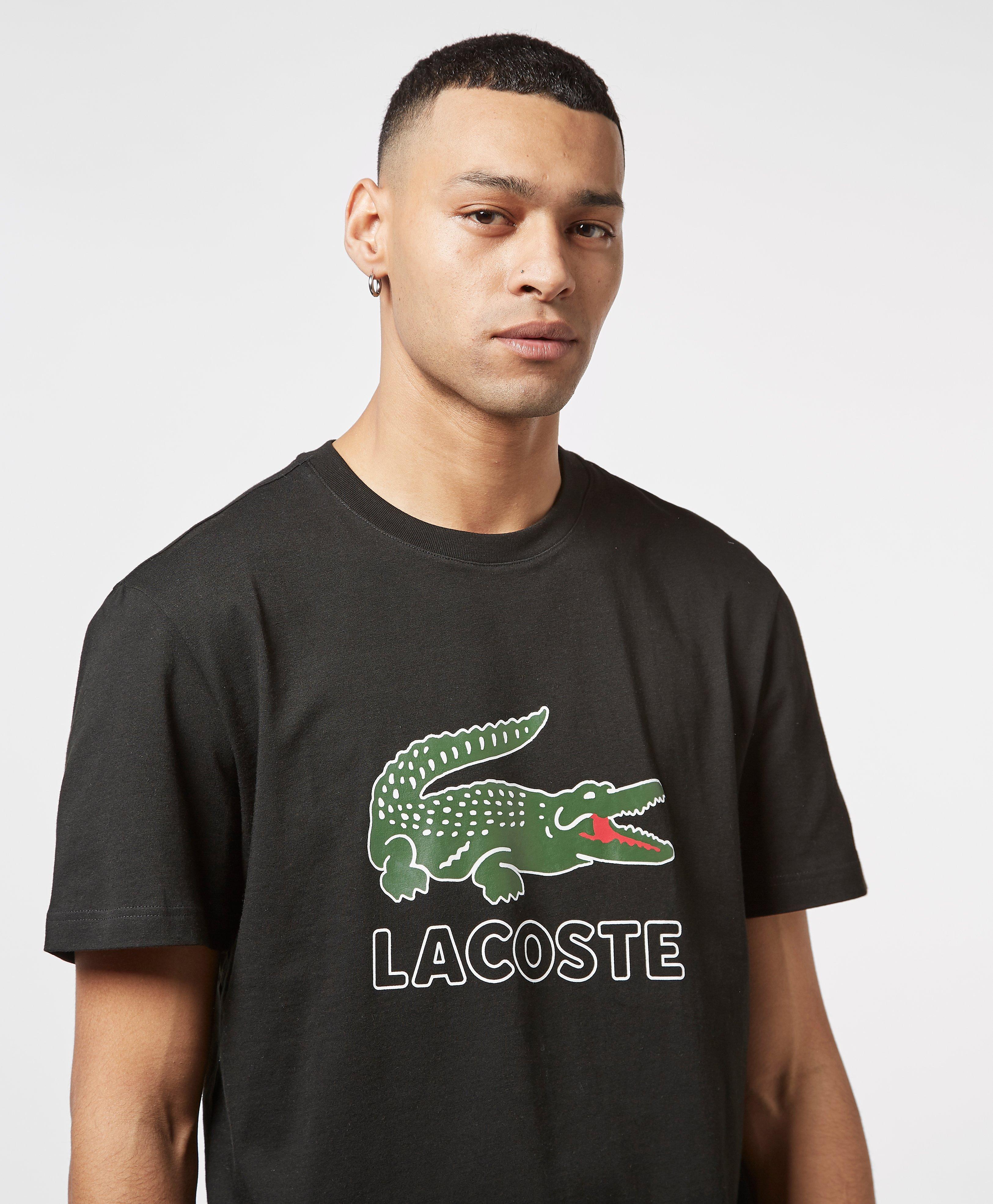 Lacoste Cotton Large Croc Print T-shirt In Black for Men - Lyst