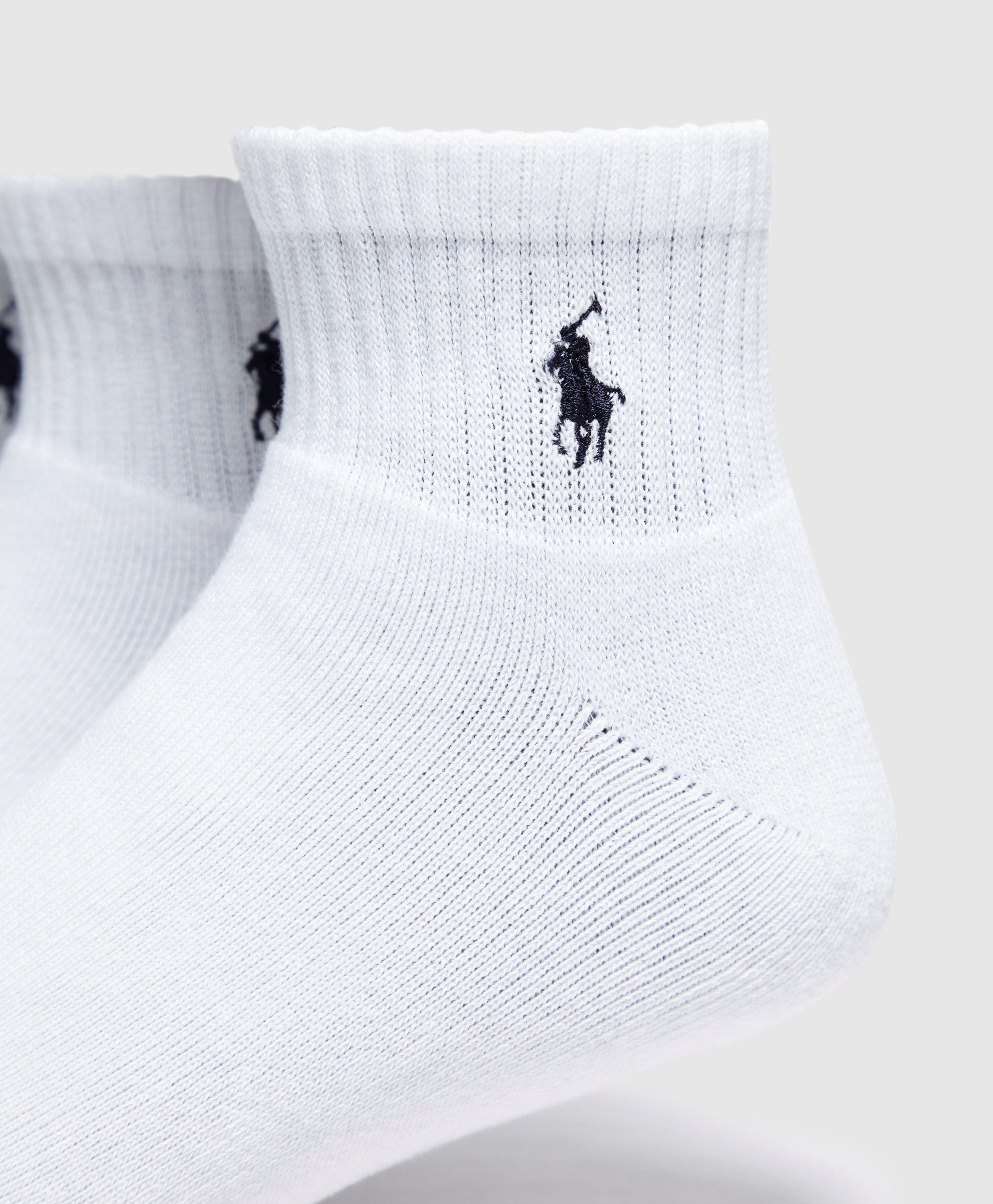 Polo Ralph Lauren Cotton 3 Pack Trainer Socks in White/Black (White