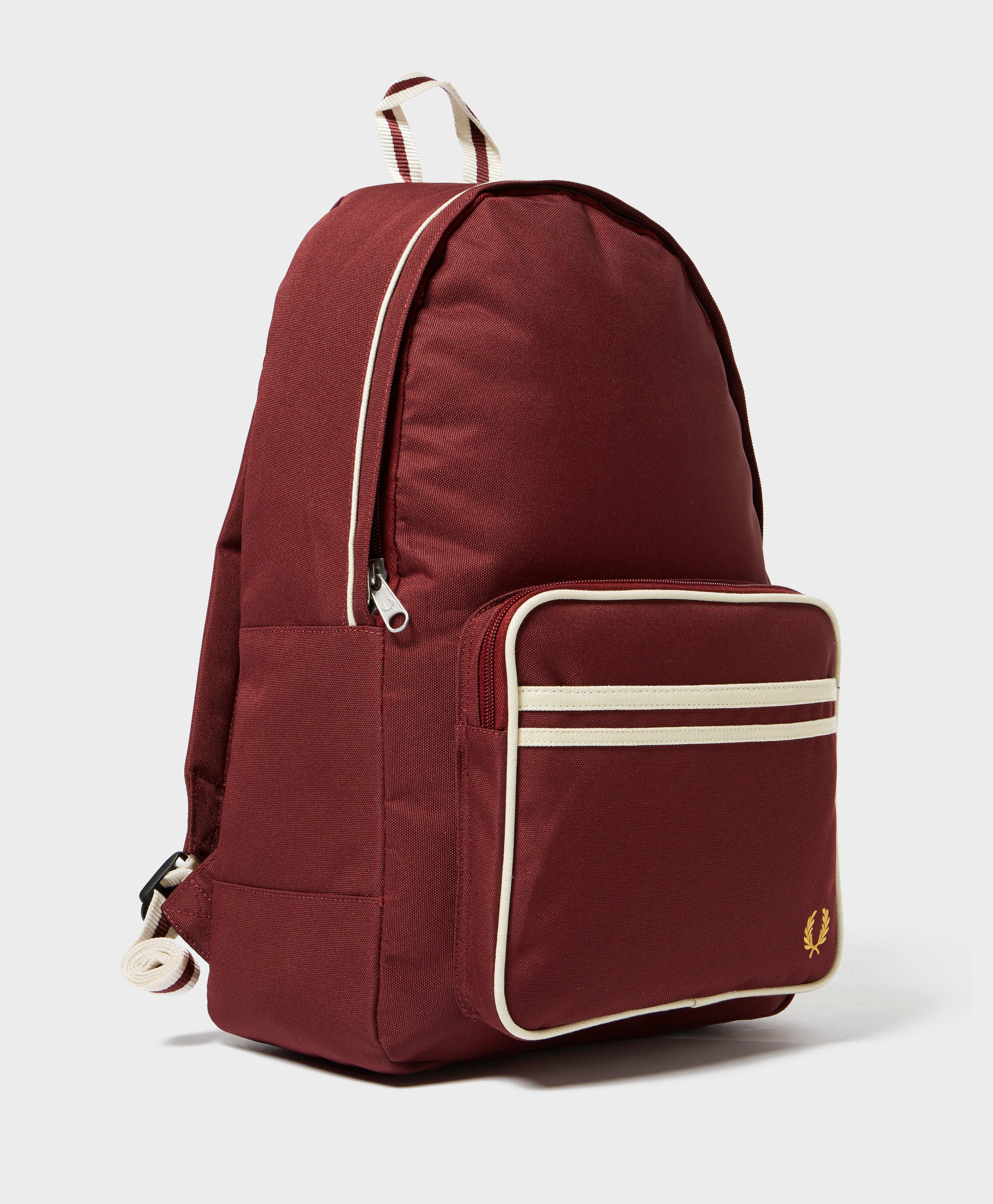 Fred Perry Synthetic Twin Tipped Backpack In Burgundy in Red for Men | Lyst