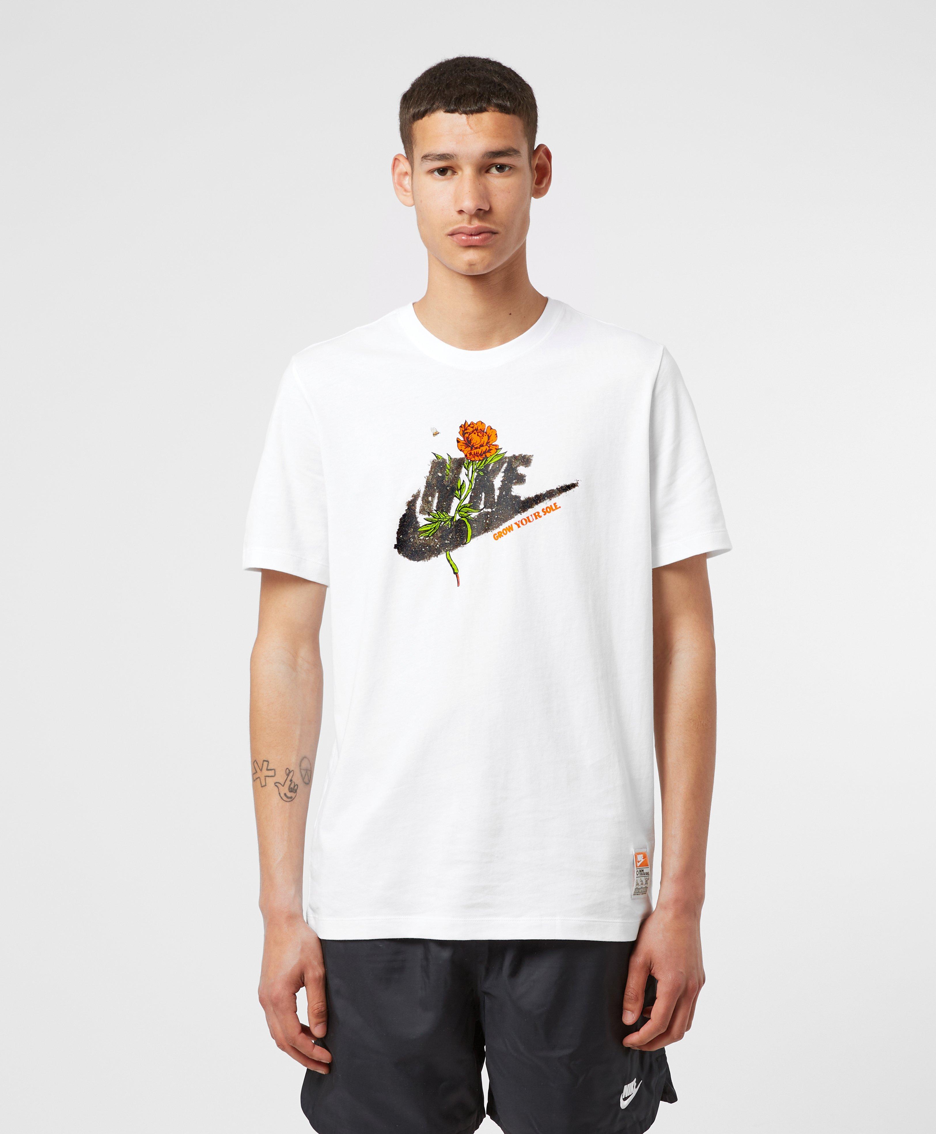 Nike Cotton Sportswear Flower Swoosh T-shirt in White for Men | Lyst