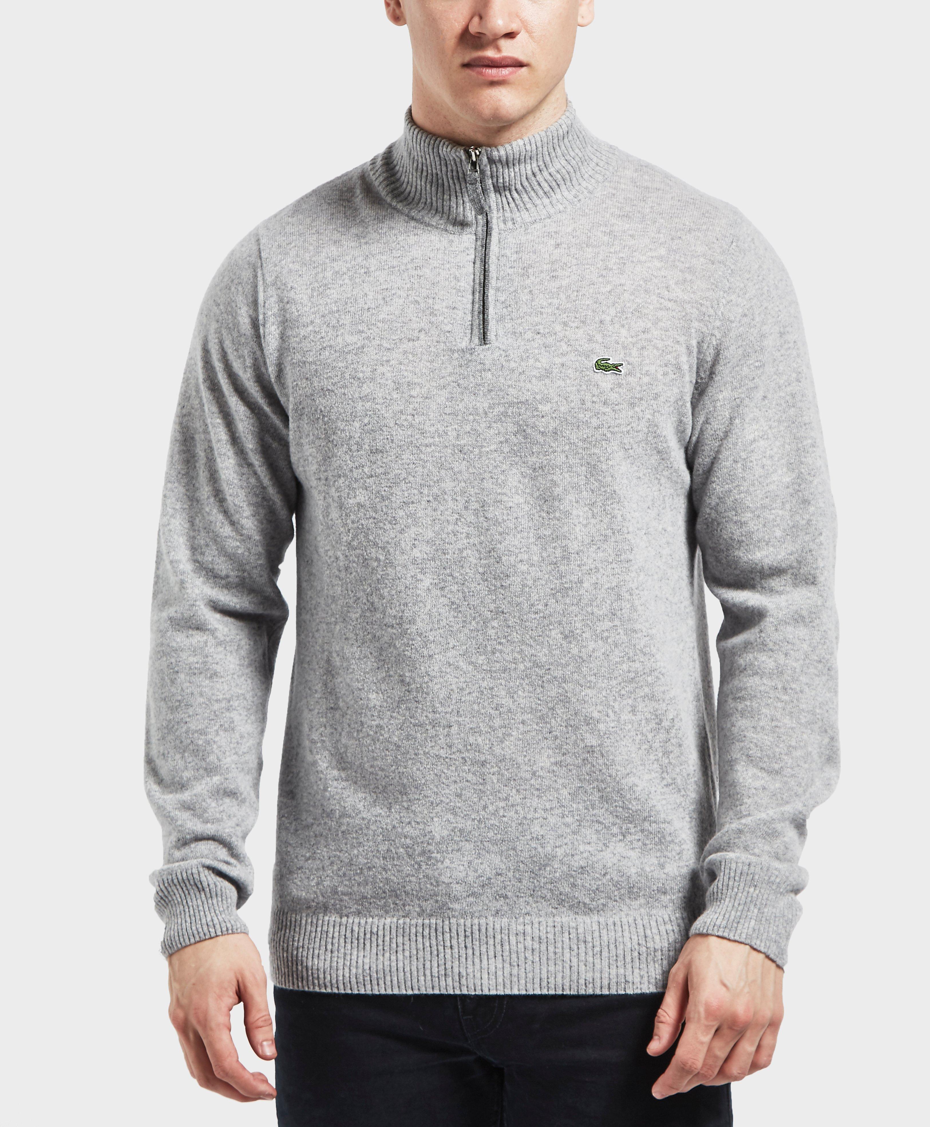 Lyst - Lacoste Half Zip Knitted Jumper in Gray for Men