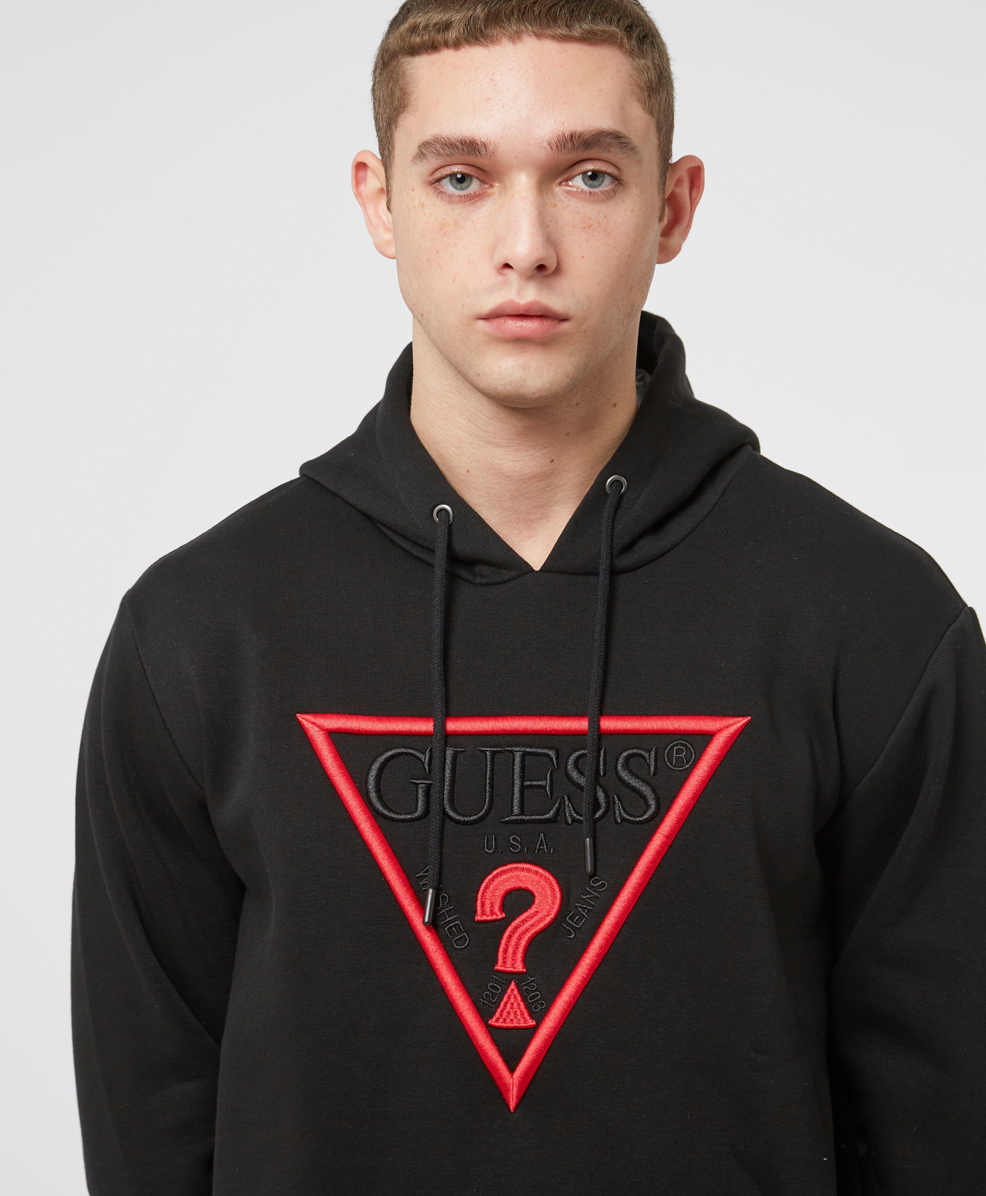 Guess High Build Hoodie in Black for Men - Lyst