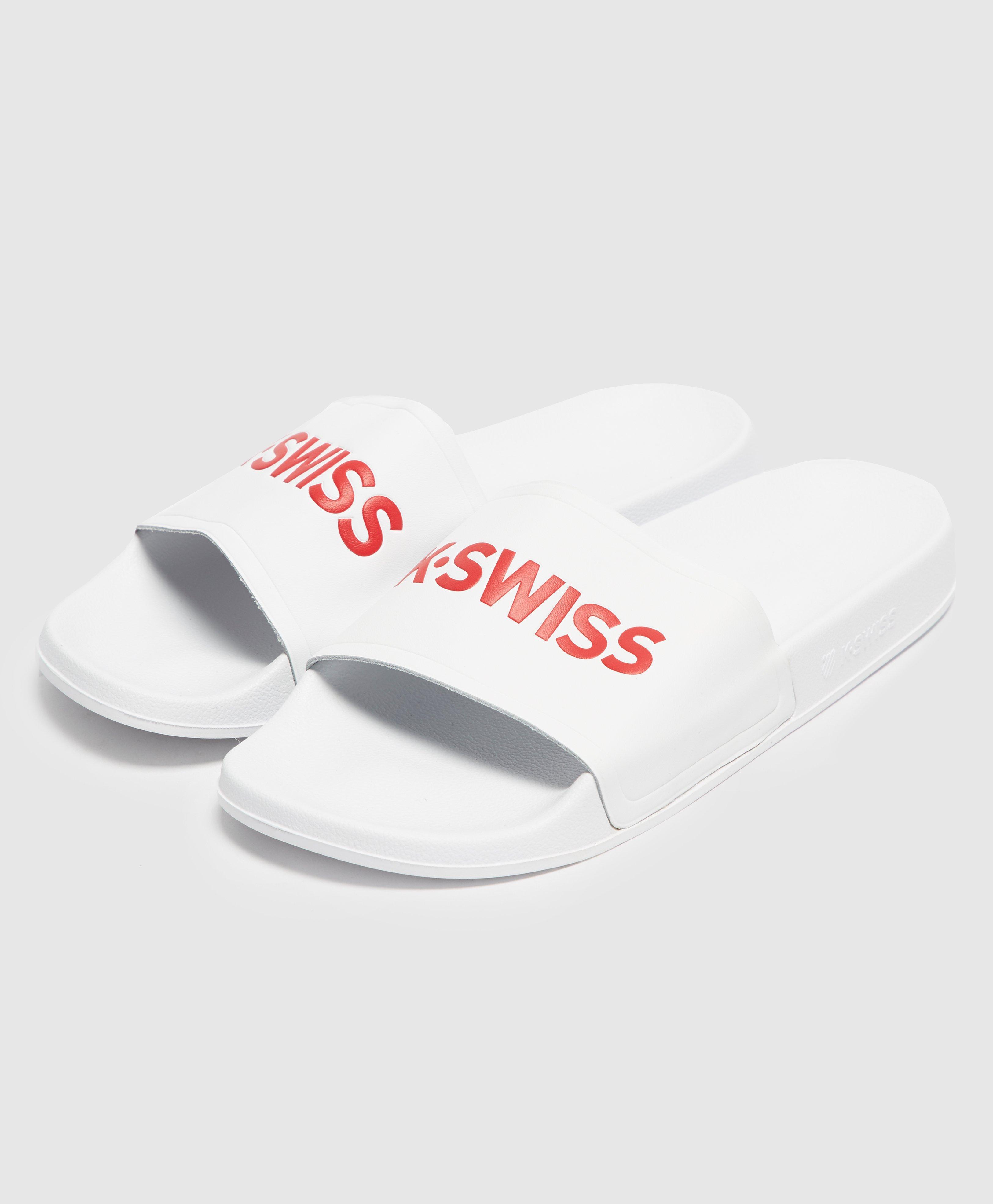 K Swiss Bramble Sliders Mens Gents Pool Shoes Slip On Strap Stamp All Over 