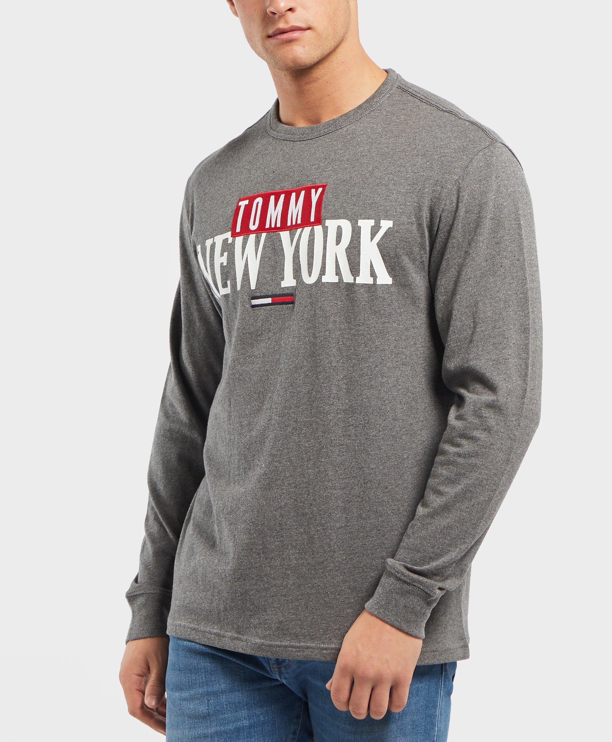 Tommy Hilfiger Cotton New York Long Sleeve T-shirt in Gray for Men - Lyst