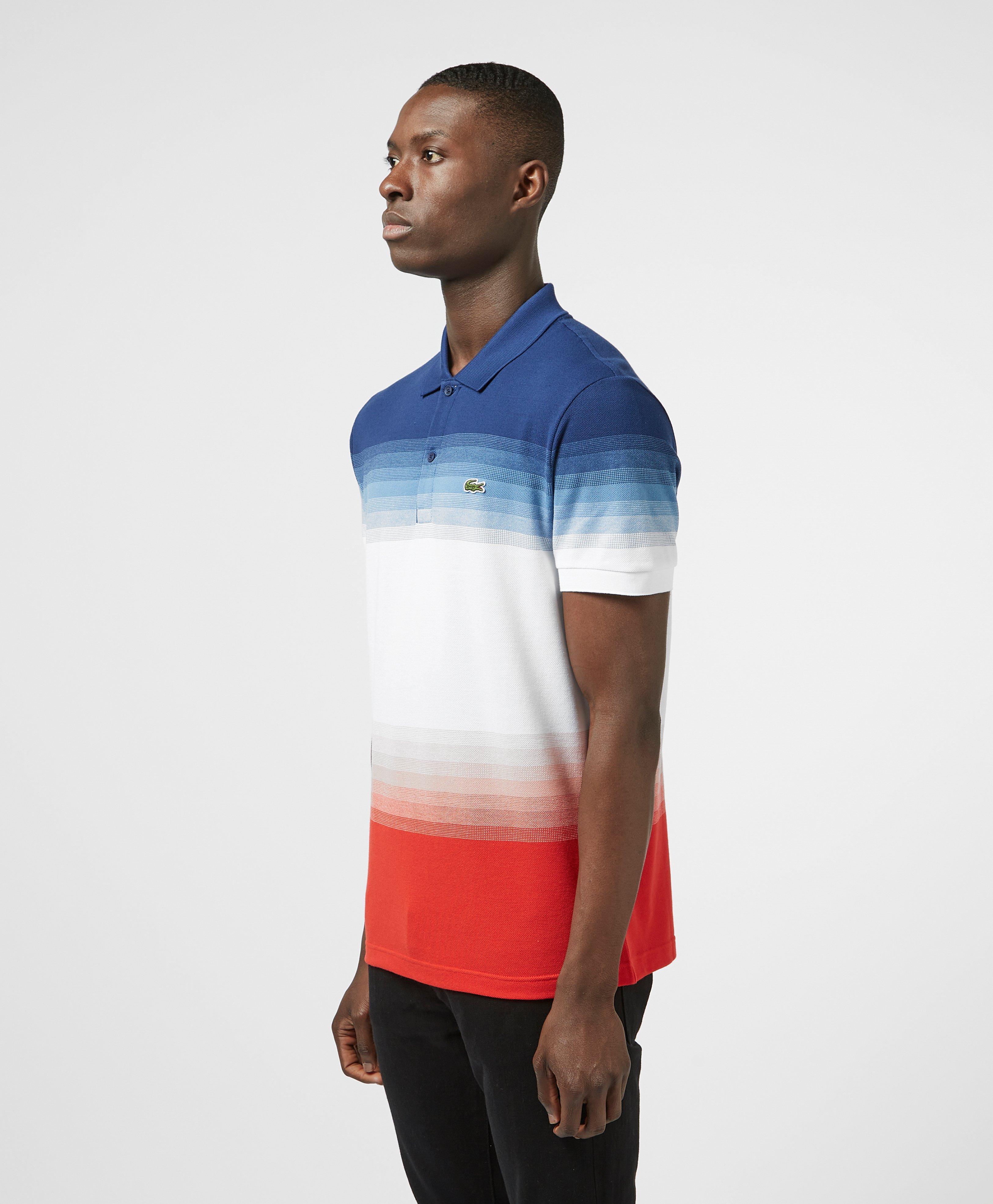 Lacoste Tricolour Fade Short Sleeve Polo Shirt in Blue for Men - Lyst