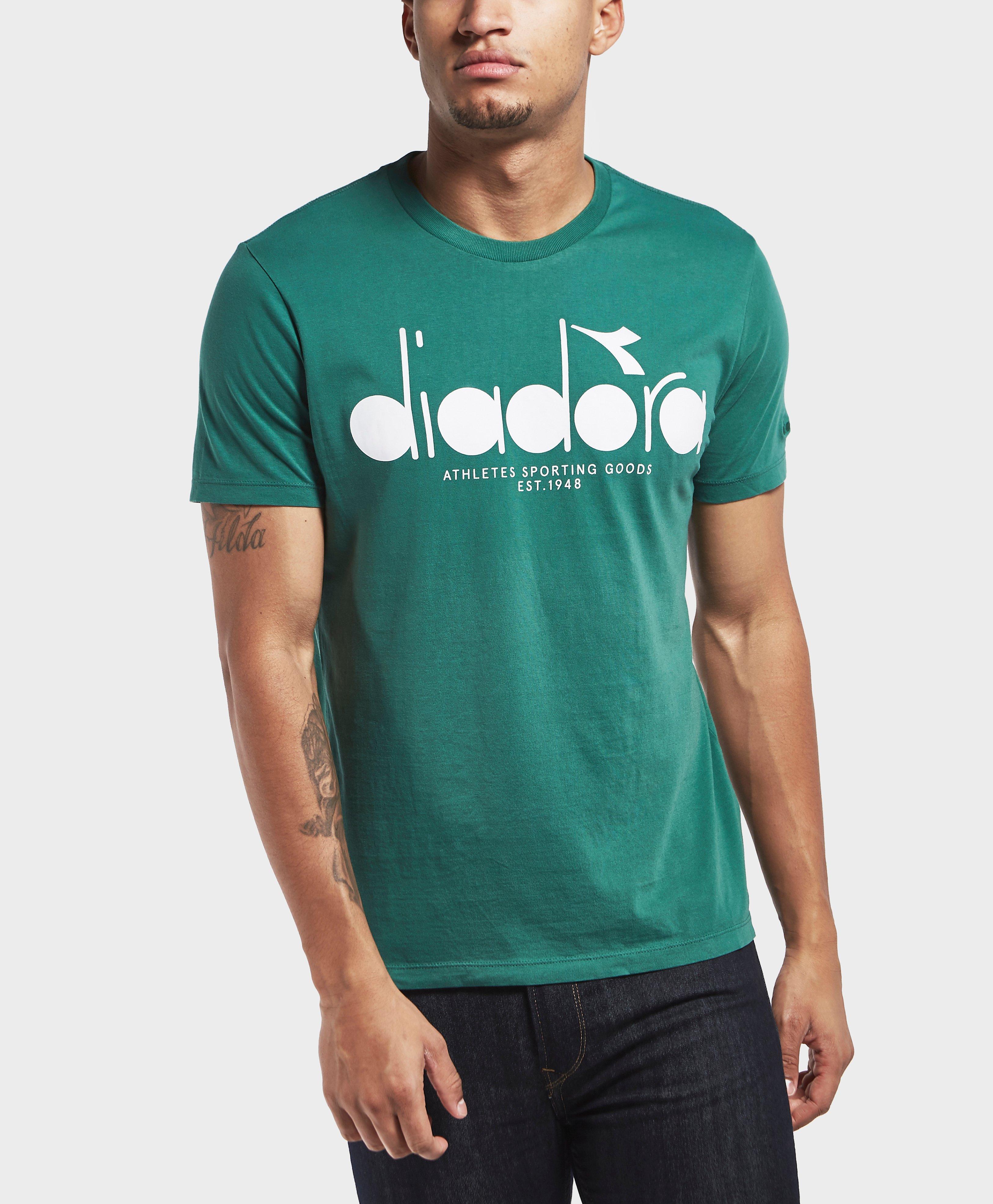 Diadora Cotton Print T-shirt in Green for Men - Lyst