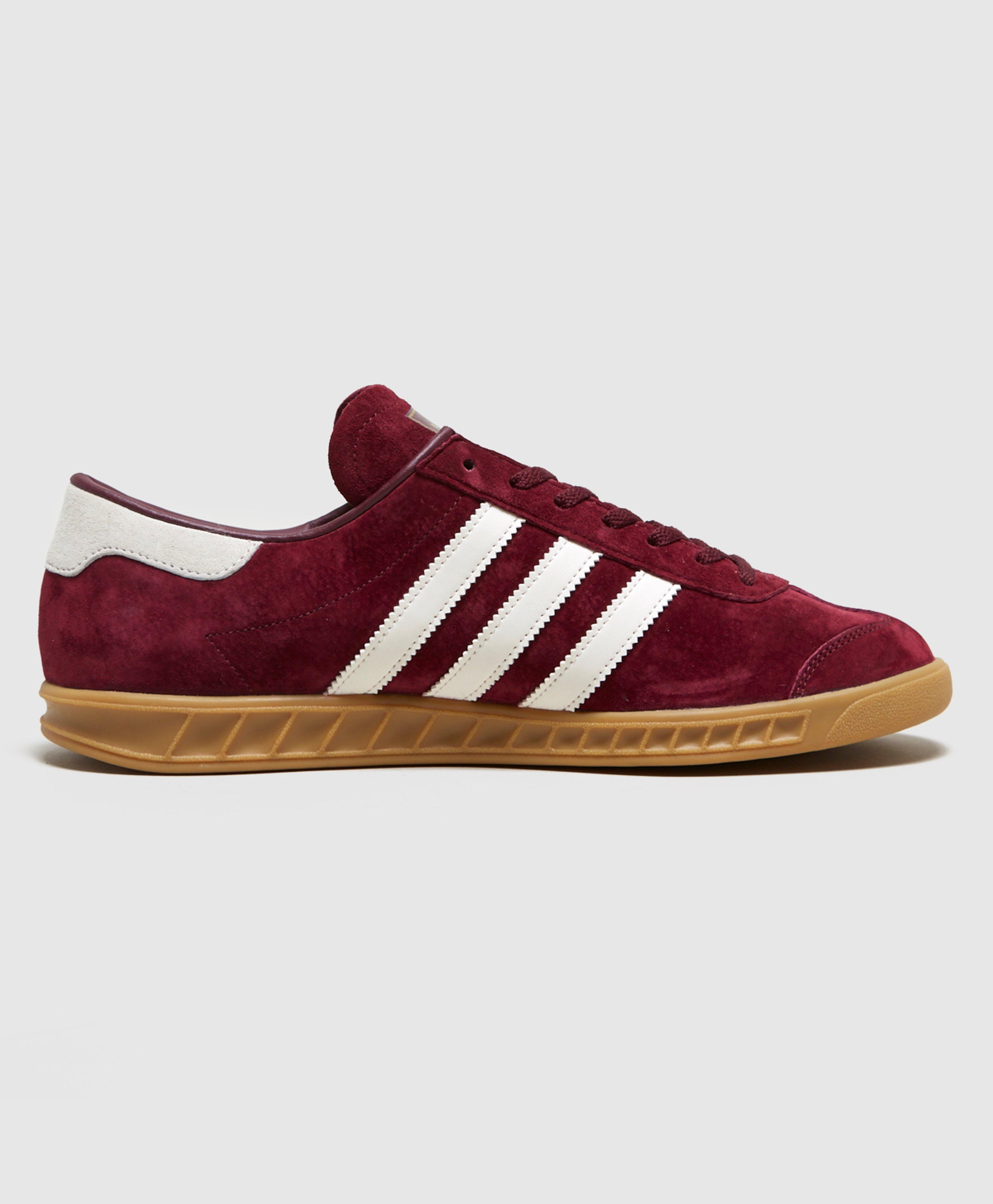 adidas Originals Lace Hamburg Trainers Burgundy in Red/White (Red) for Men  | Lyst