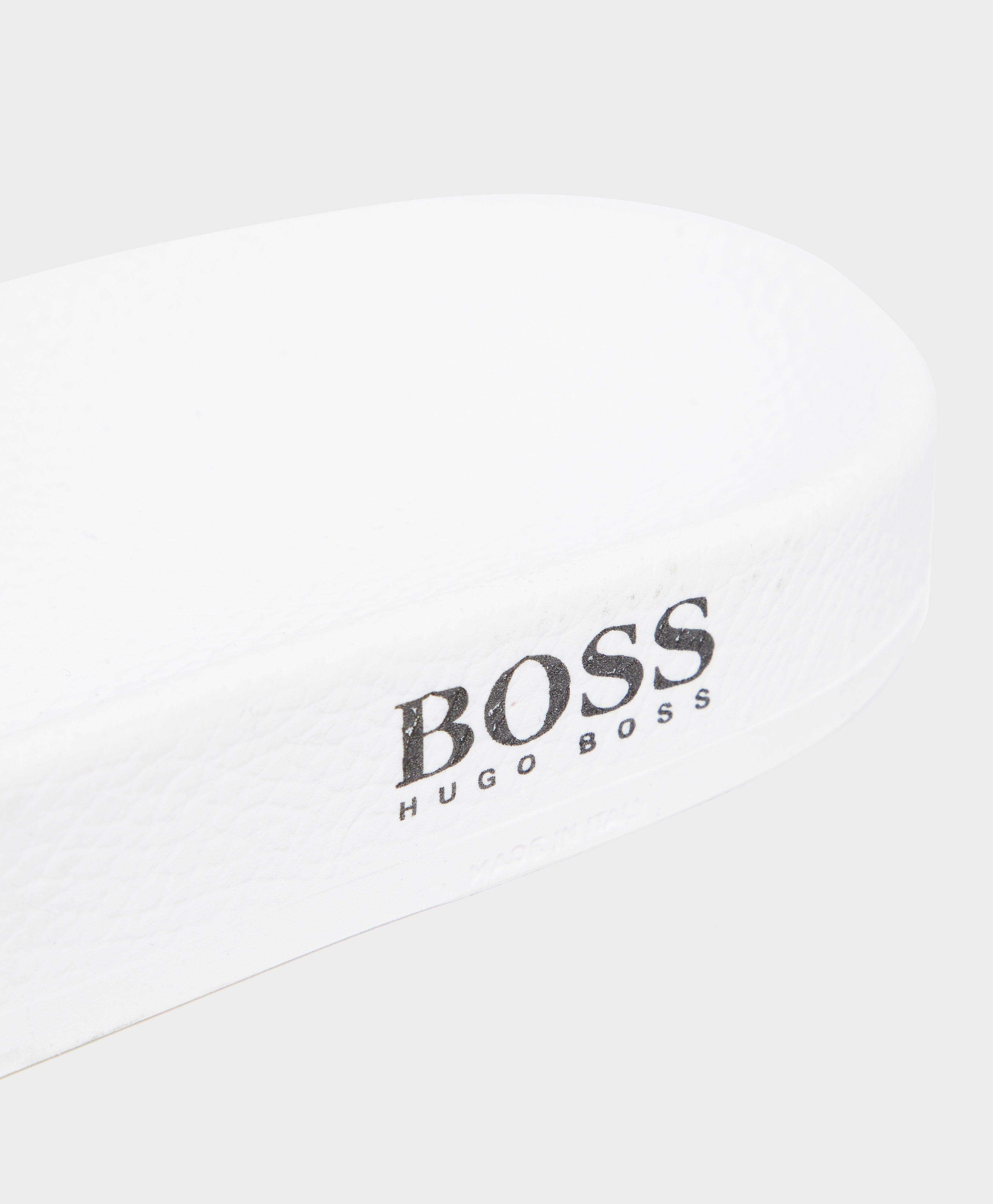 BOSS by Hugo Boss Rubber Boss White Solar Sliders for Men - Save 38% - Lyst