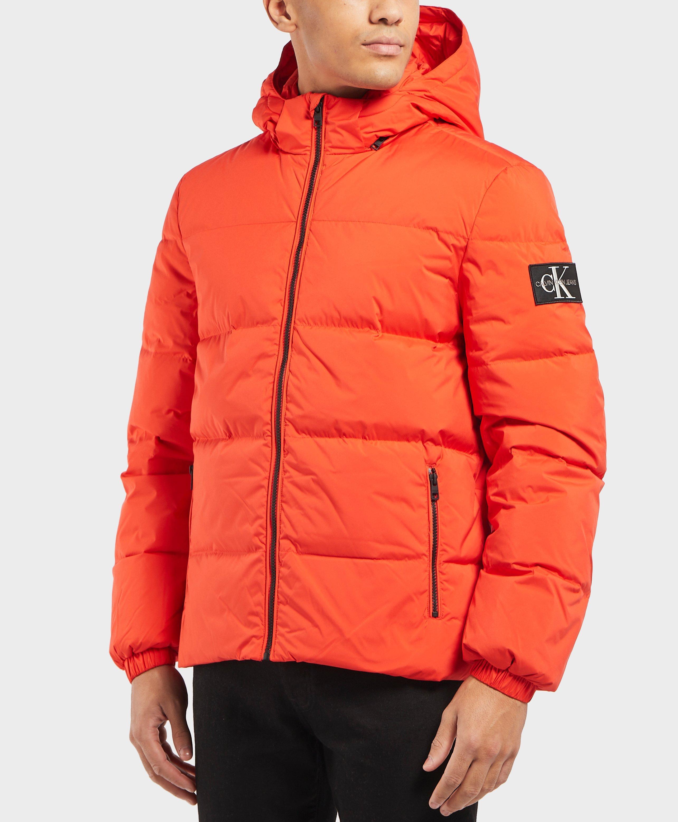 Calvin Klein Synthetic Arm Logo Down Padded Jacket in Orange for Men - Lyst