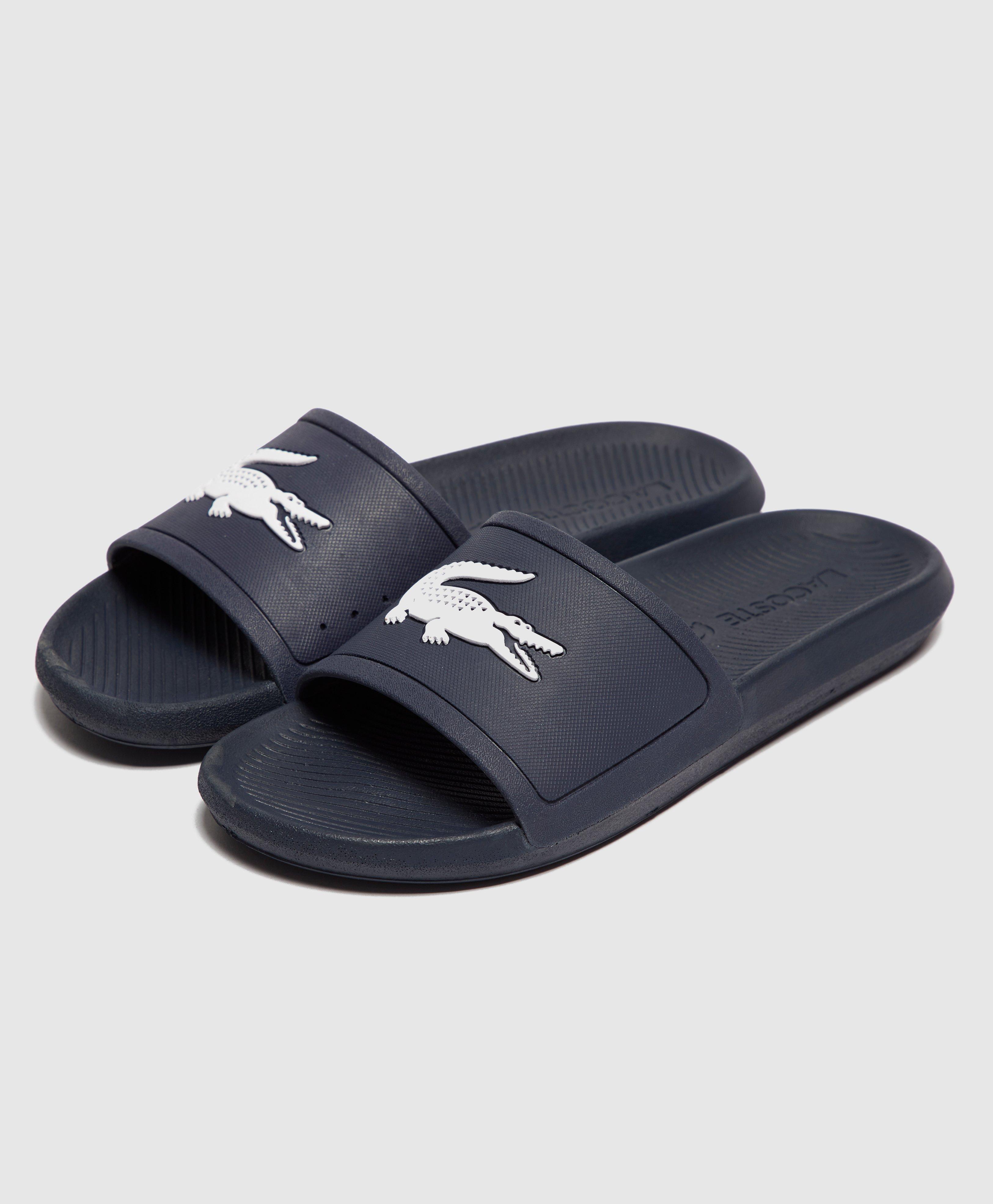 blue lacoste sliders