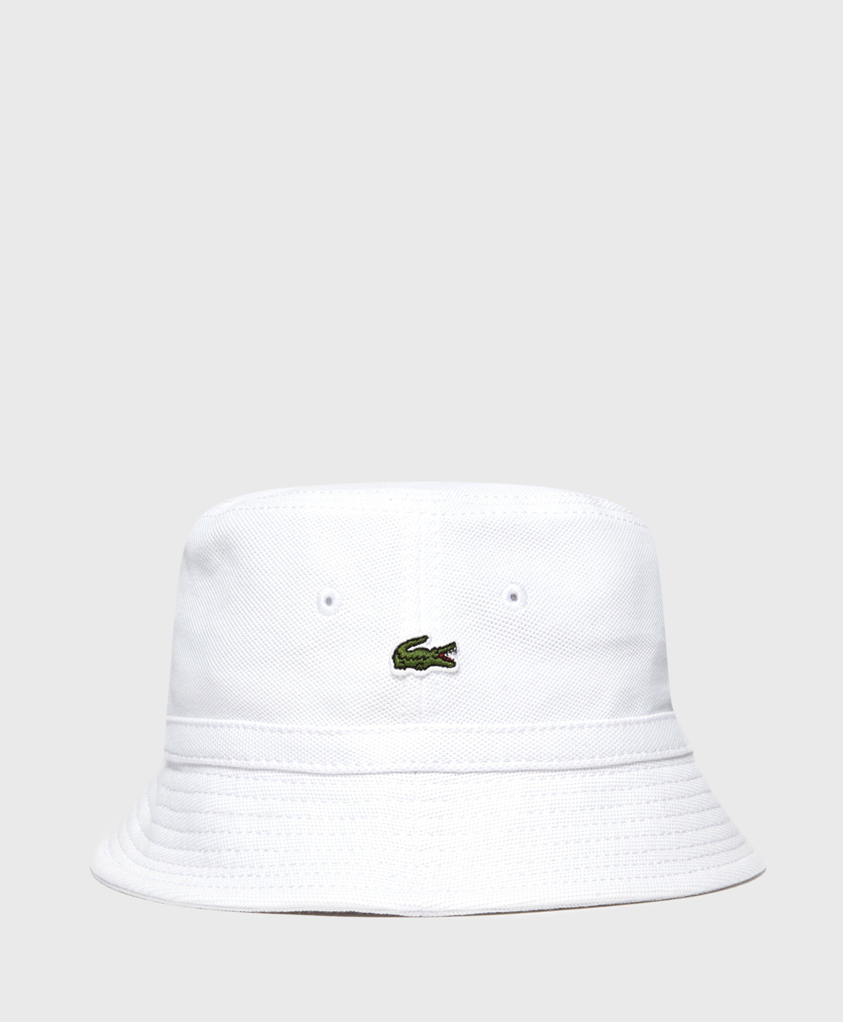 Lacoste Cotton Pique Bucket Hat in White for Men - Lyst