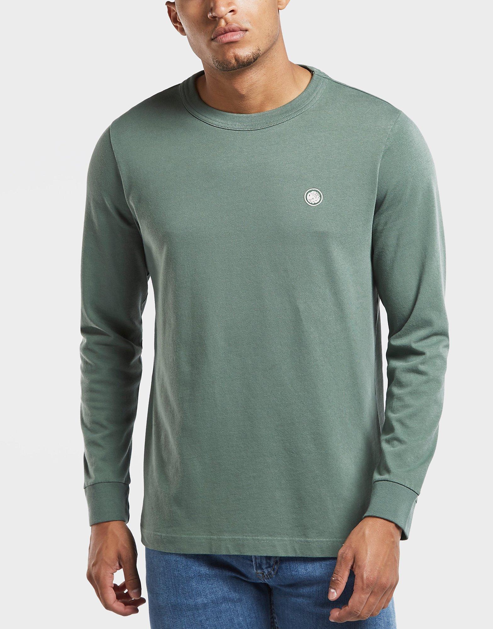 Pretty Green Cotton Marsden Long Sleeve T-shirt in Green for Men - Lyst