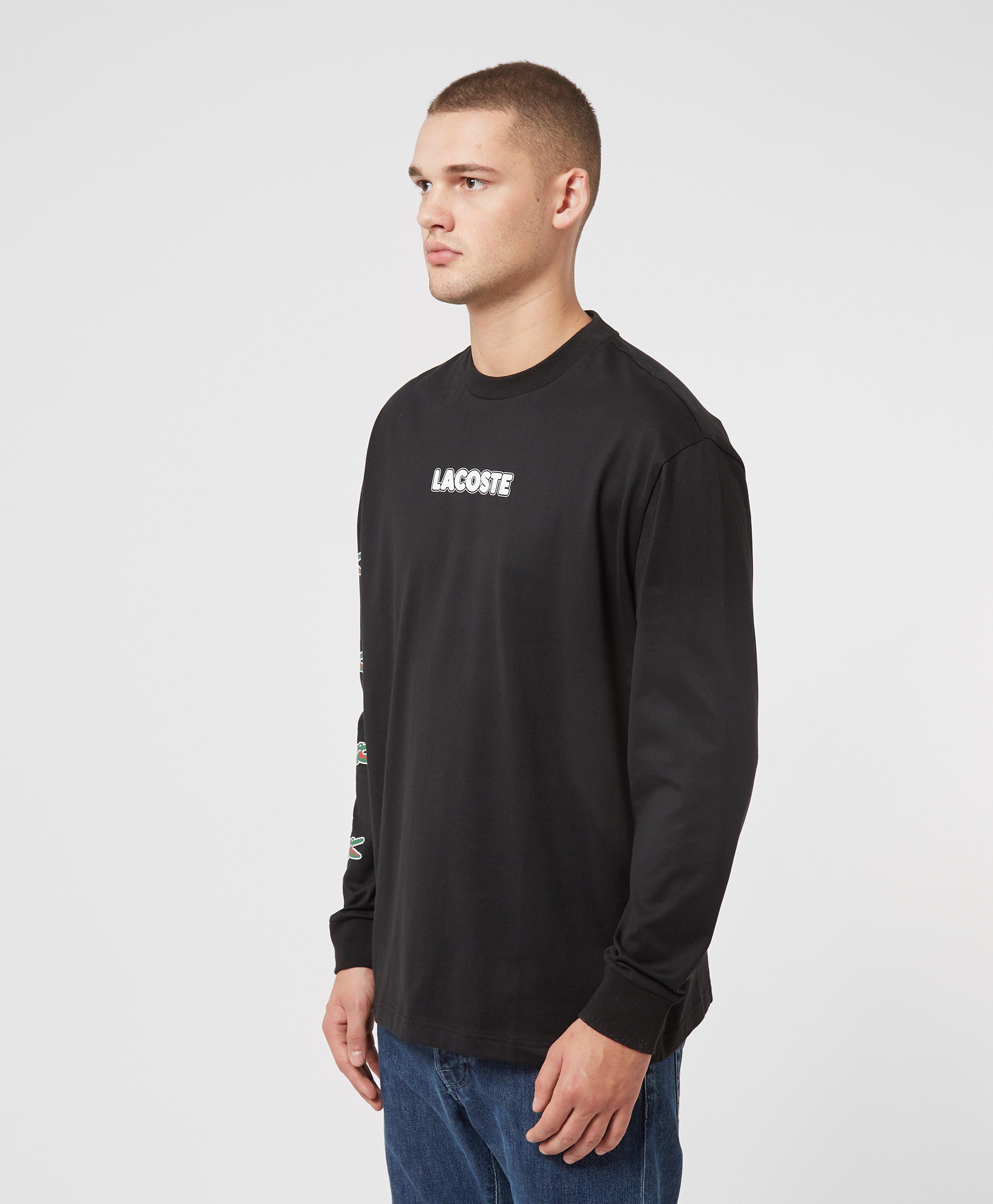 Lacoste Multi Croc Long Sleeve T-shirt in Black for Men | Lyst