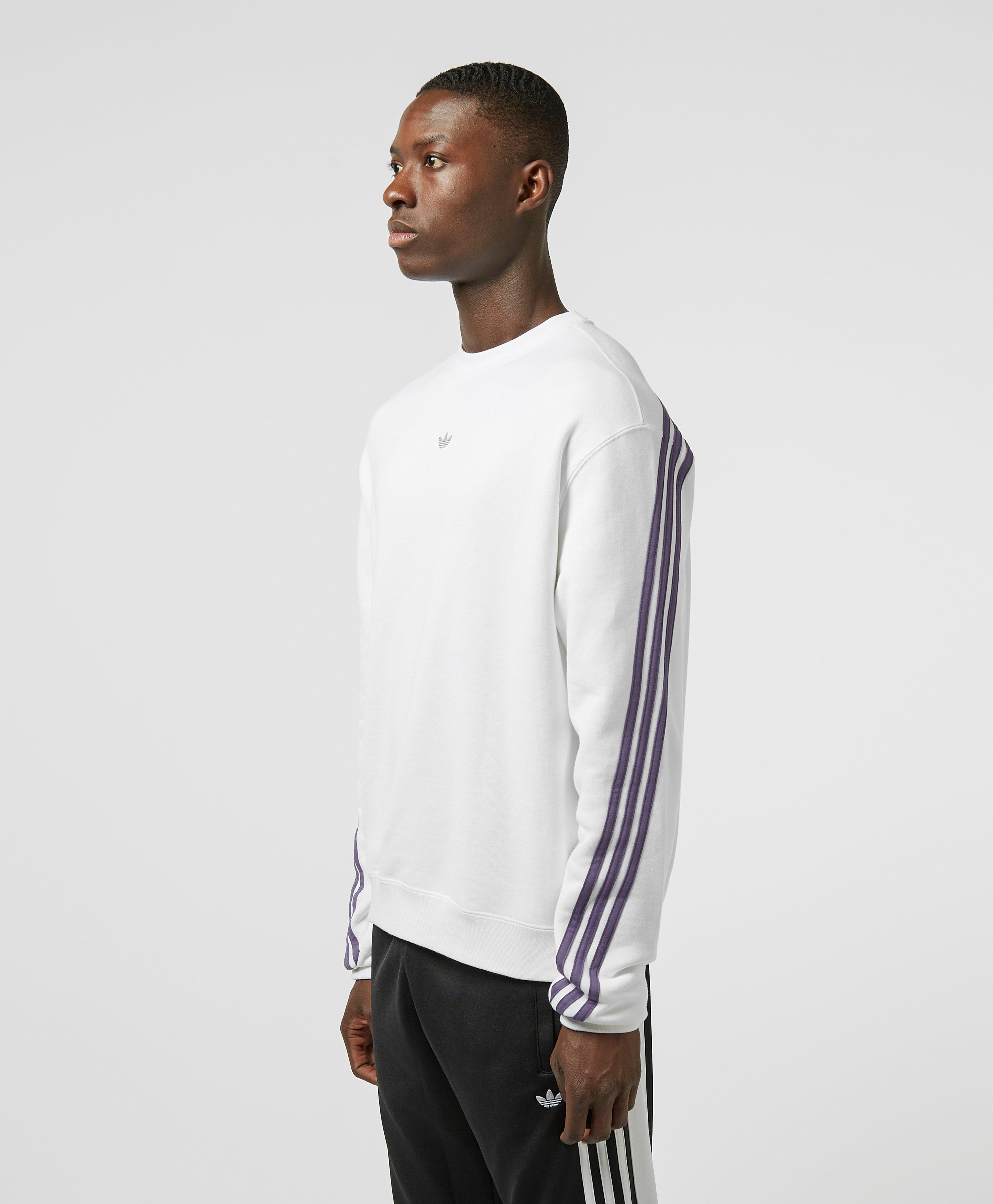 adidas Originals Cotton 3 Stripe Wrap Sweatshirt in White for Men | Lyst